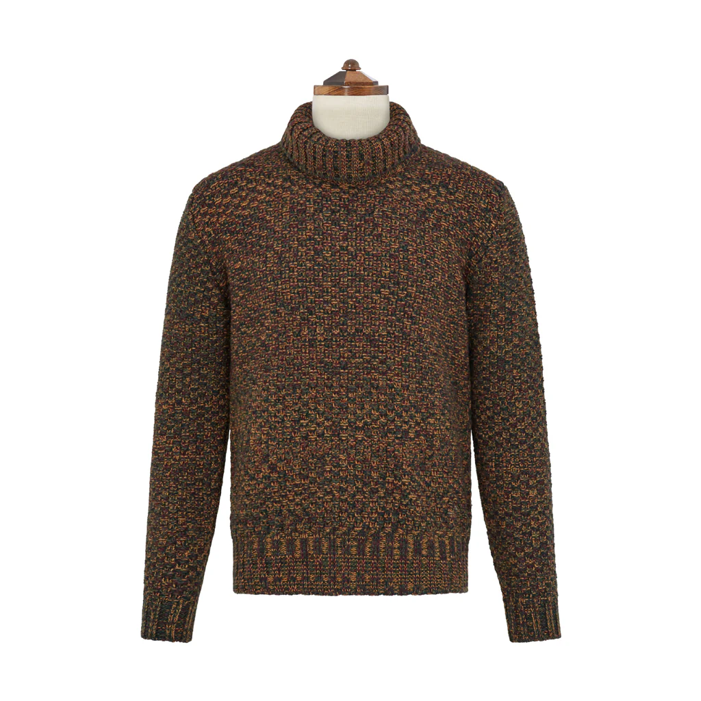 Kenton Basketweave Roll Neck Jumper