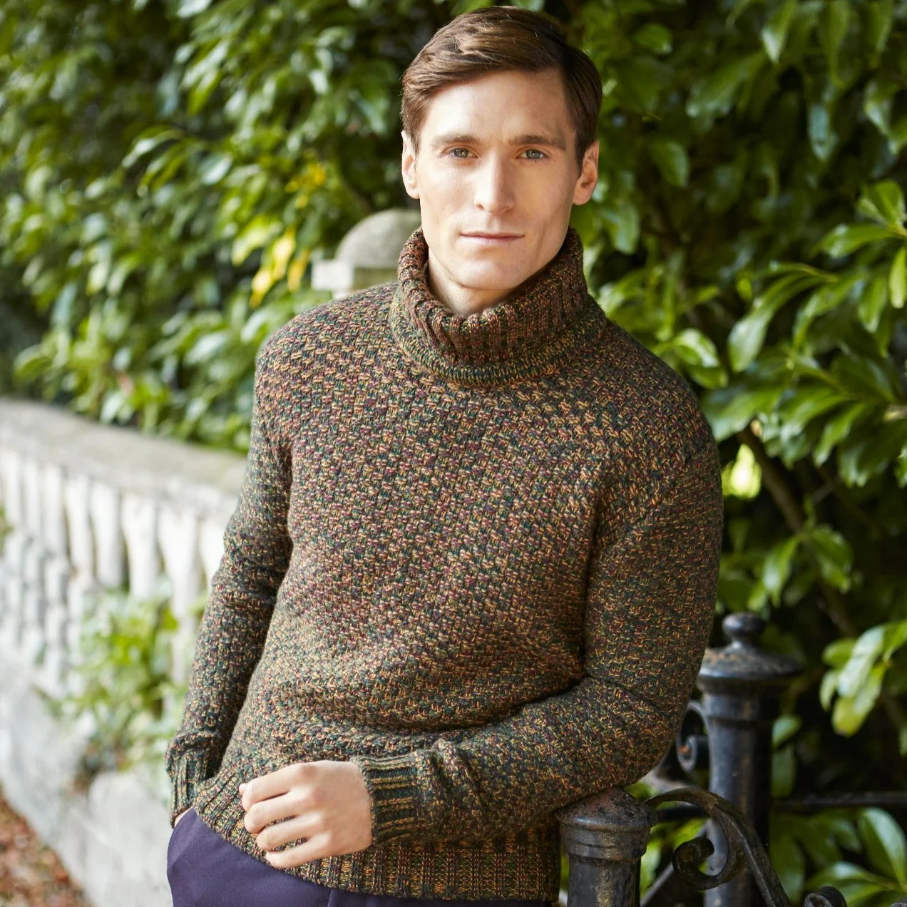 Kenton Basketweave Roll Neck Jumper - Image 2