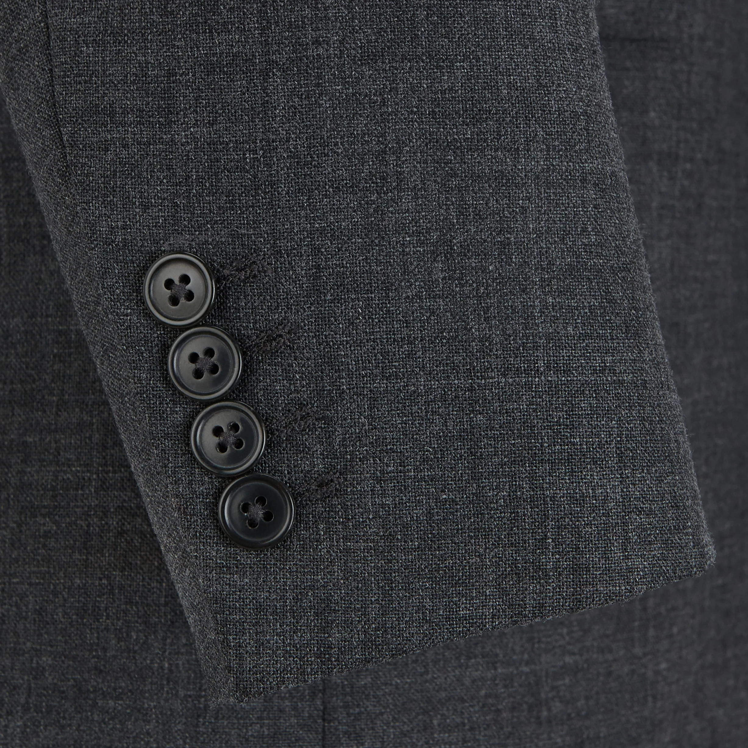 Knighton Semi Lined Charcoal Tropical Worsted Wool Suit - Image 5