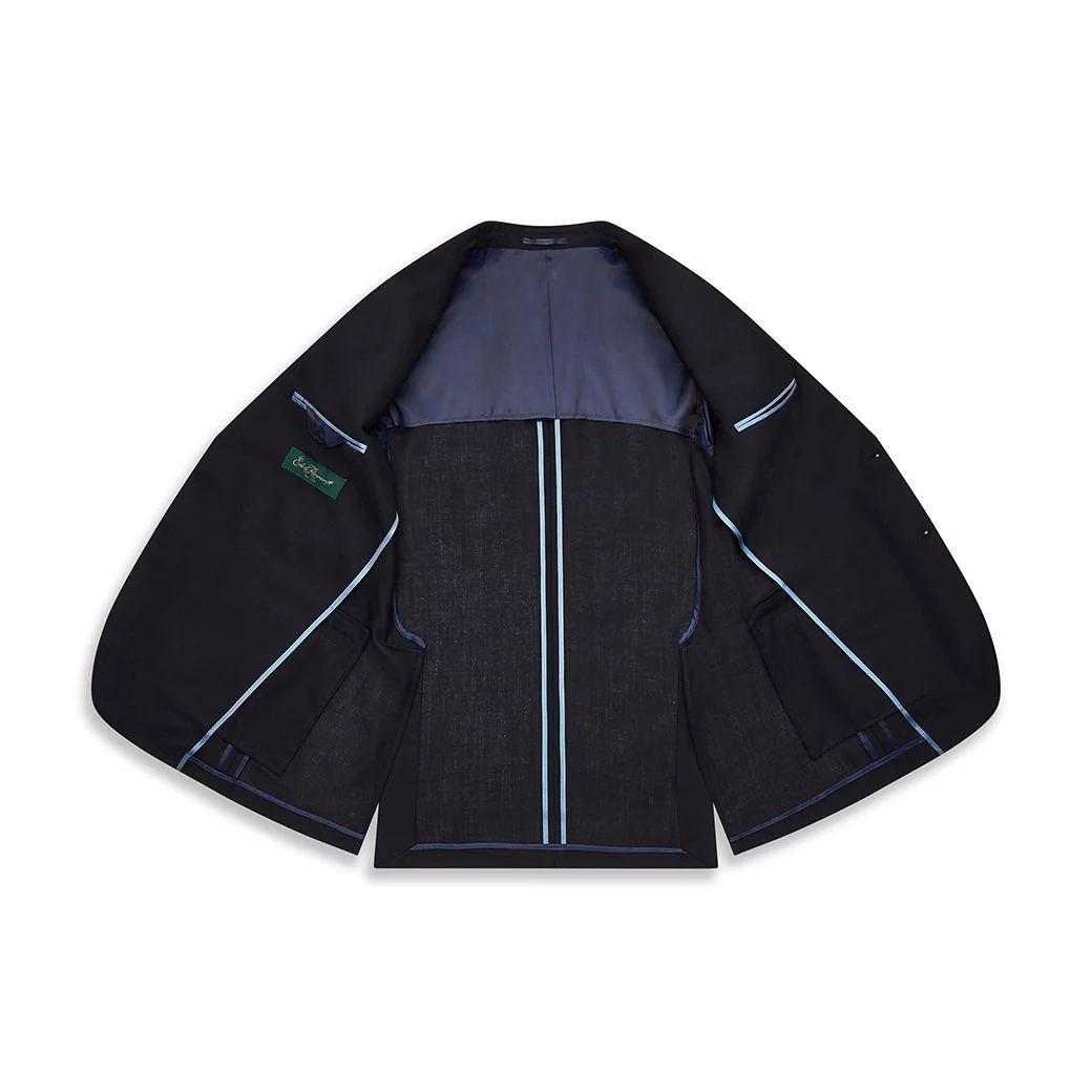Knighton Semi Lined Navy Tropical Worsted Wool Suit - Image 3