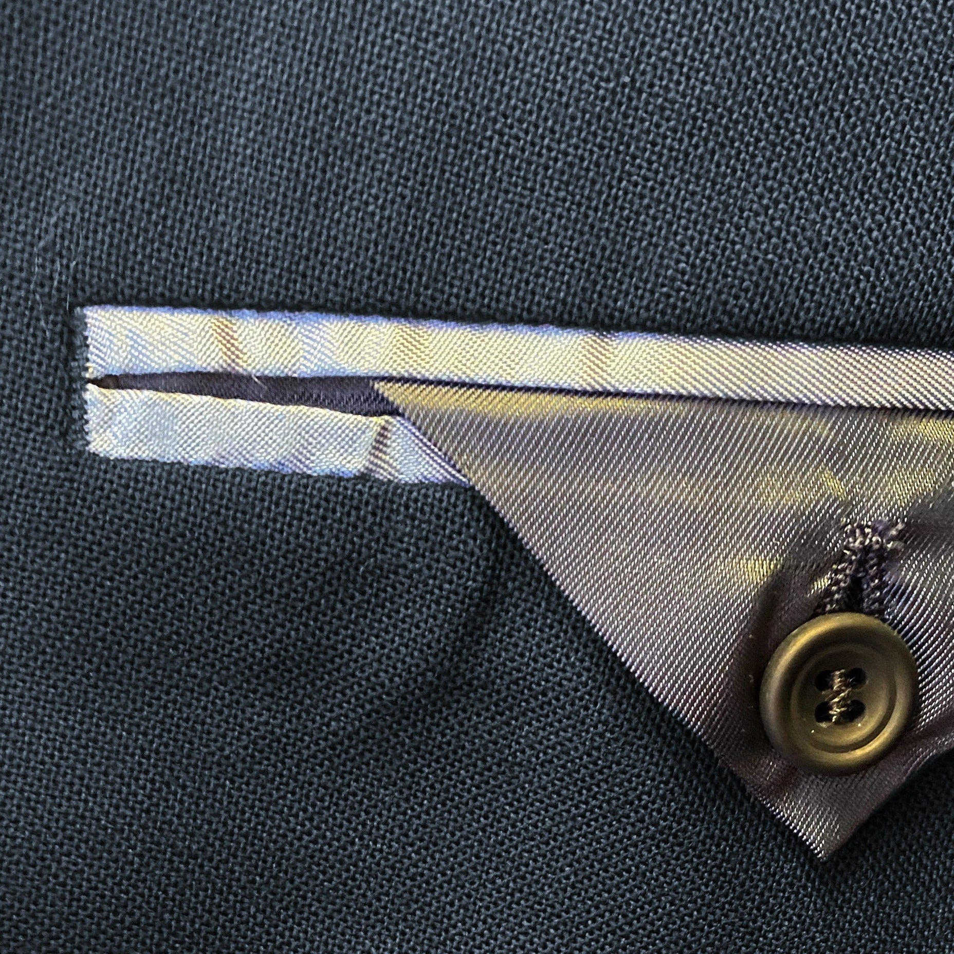 Knighton Semi Lined Navy Tropical Worsted Wool Suit - Image 5