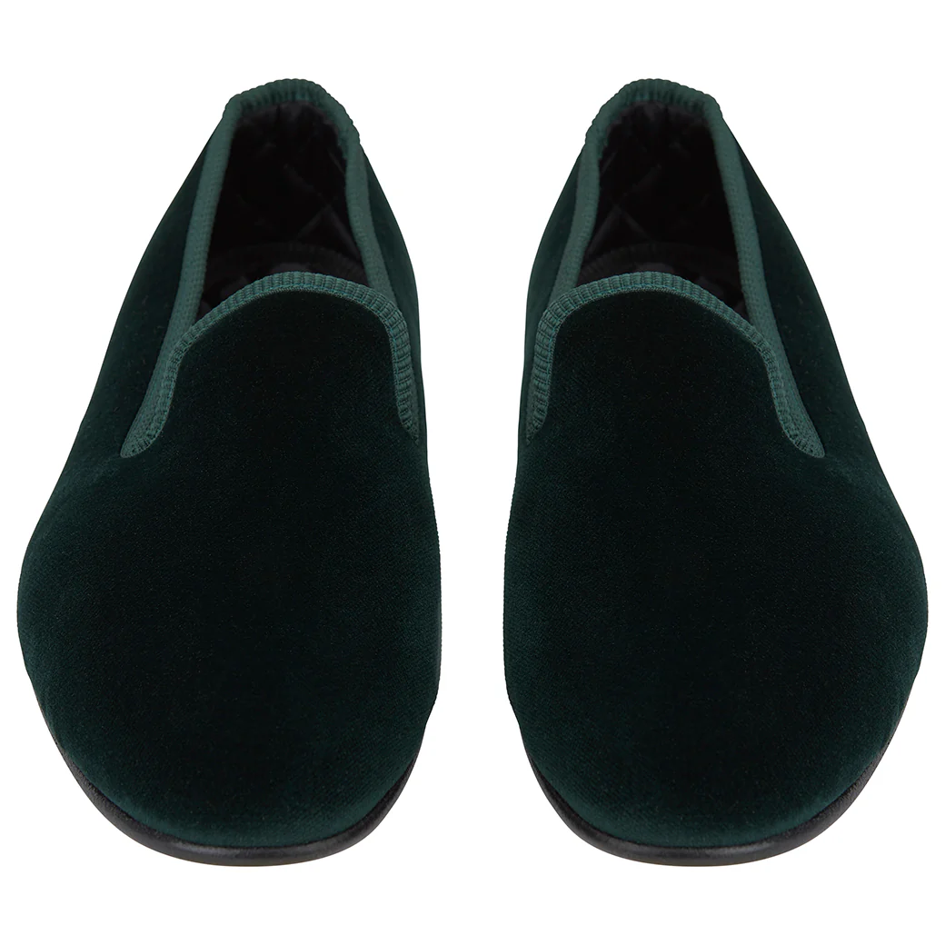 Knightsbridge Green Velvet Slipper