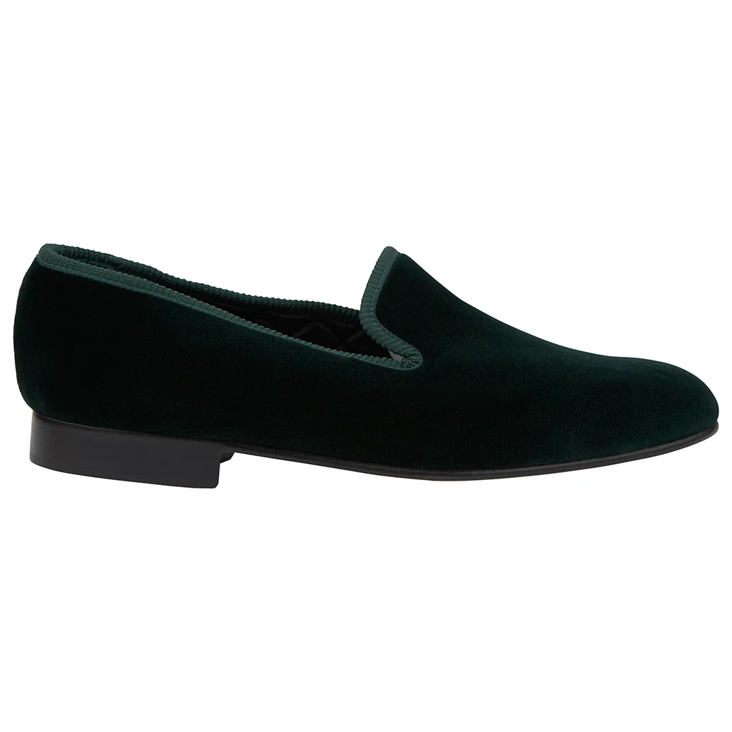 Knightsbridge Green Velvet Slipper - Image 2