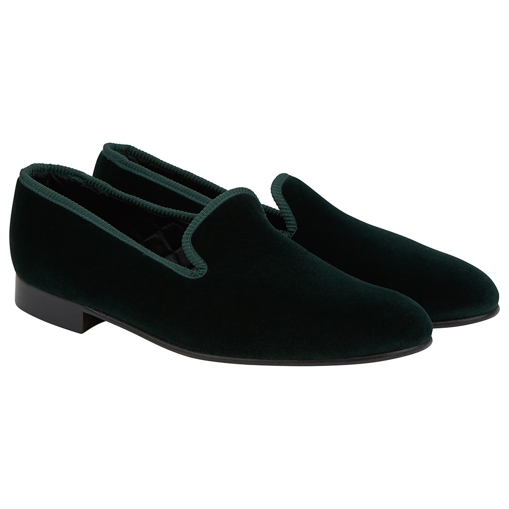 Knightsbridge Green Velvet Slipper - Image 3