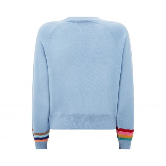 Knitted Stripe Wool Cardigan - Image 2