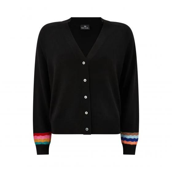 Knitted Stripe Wool Cardigan