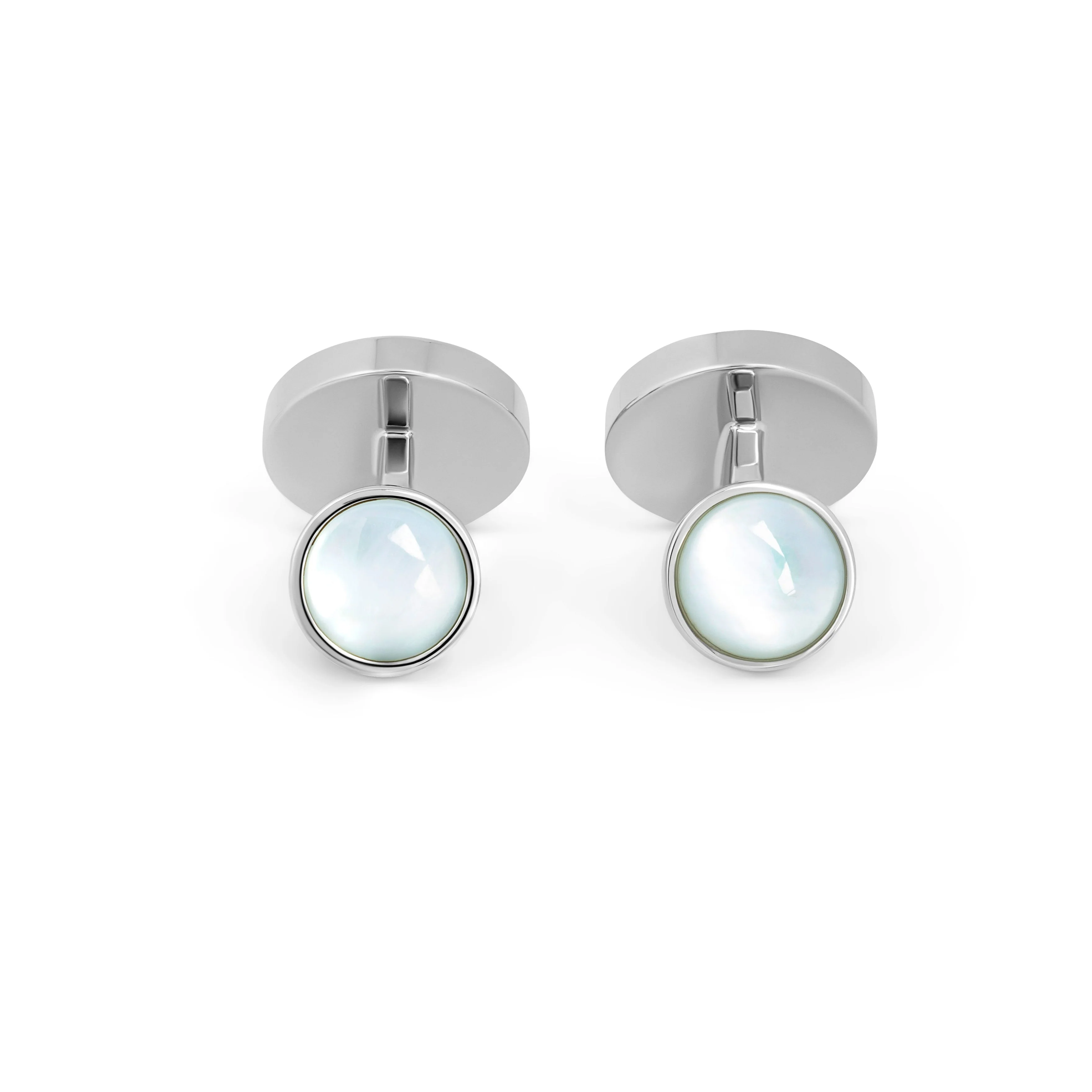 Large Sodalite And Small Mother of Pearl Reversible Cufflink - Image 2
