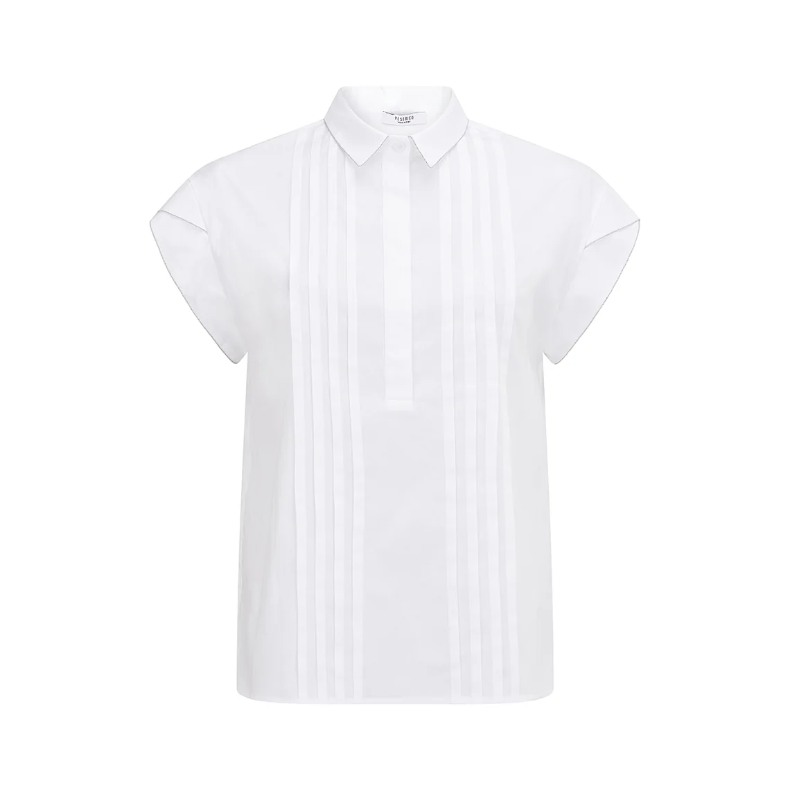 Leaf Collar White Shirt