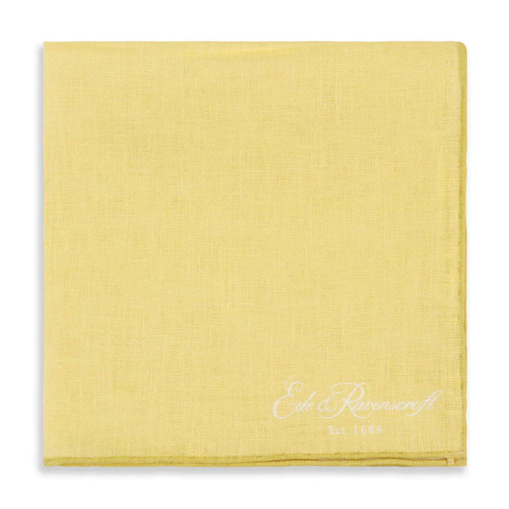 Yellow Linen Pocket Square
