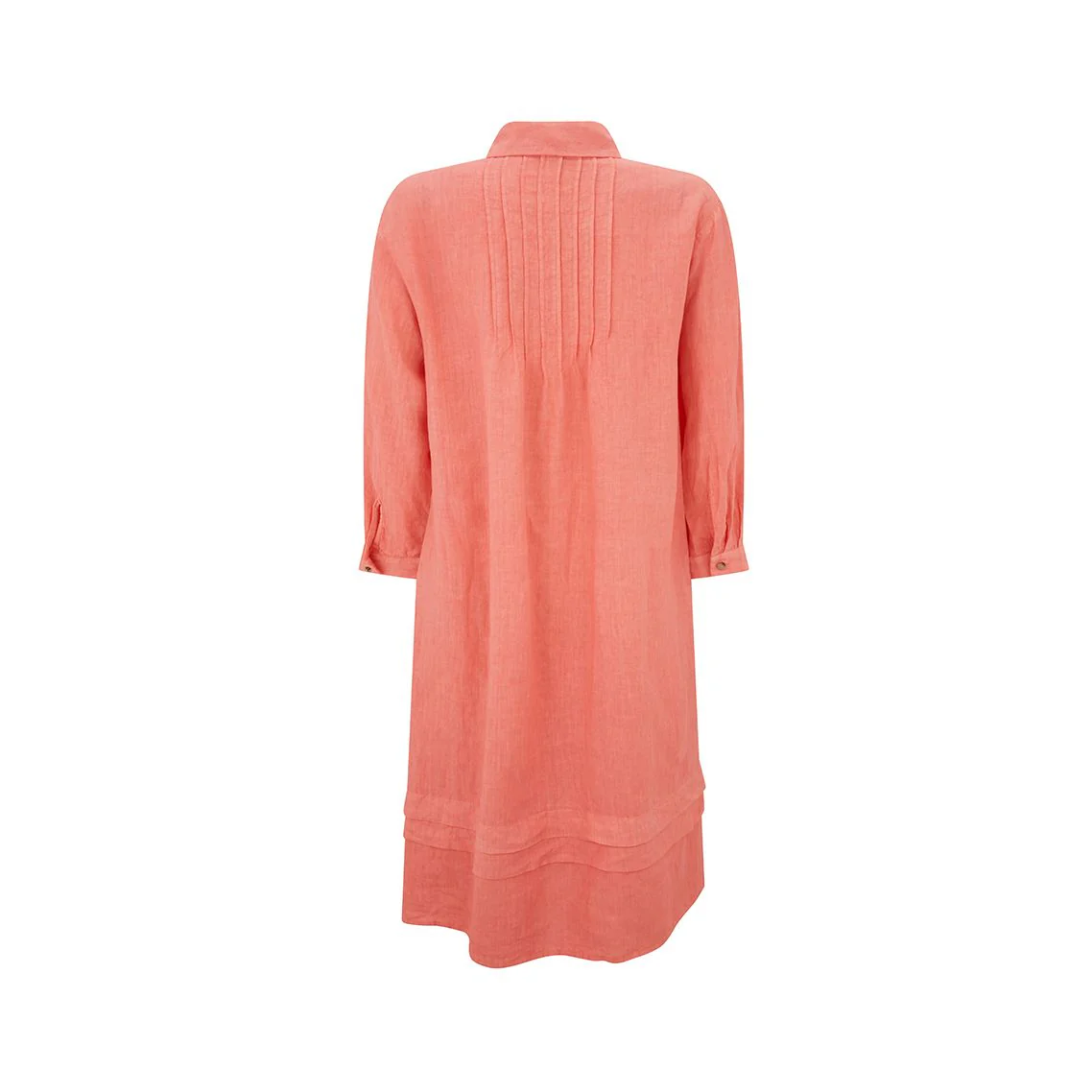 Linen Shirt Collar Midi Dress - Image 2