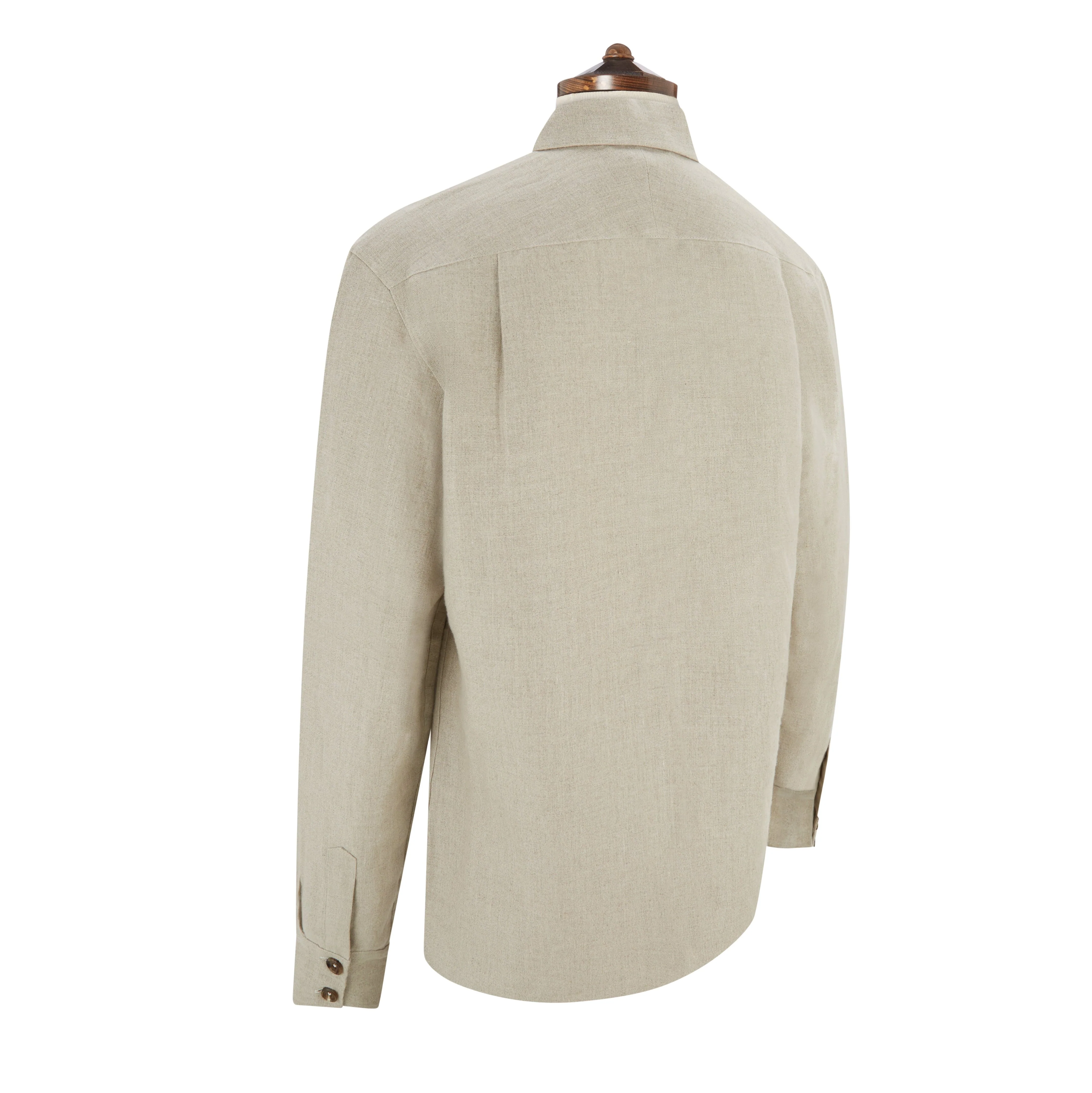 Lynton Beige Linen Overshirt - Image 2