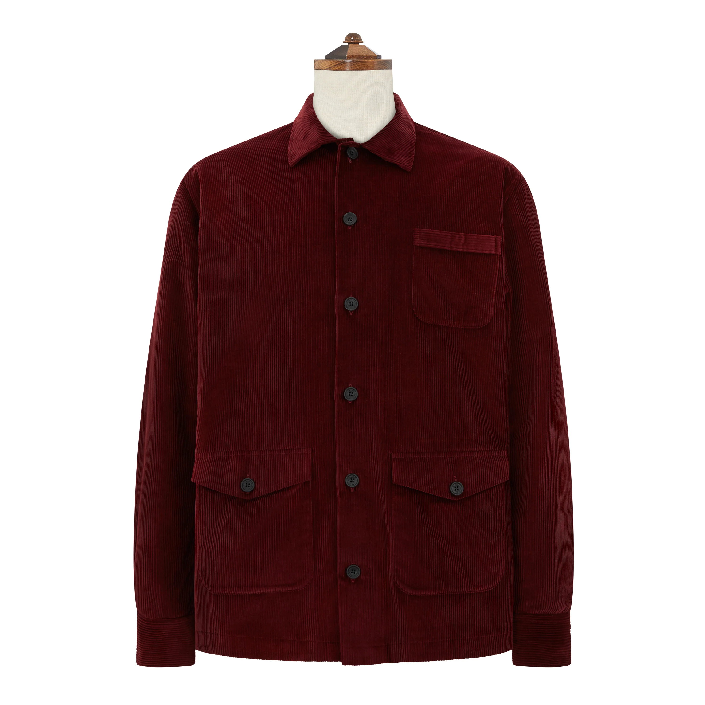 Lynton Burgundy Corduroy Overshirt