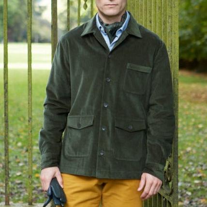 Lynton Dark Green Corduroy Overshirt - Image 2