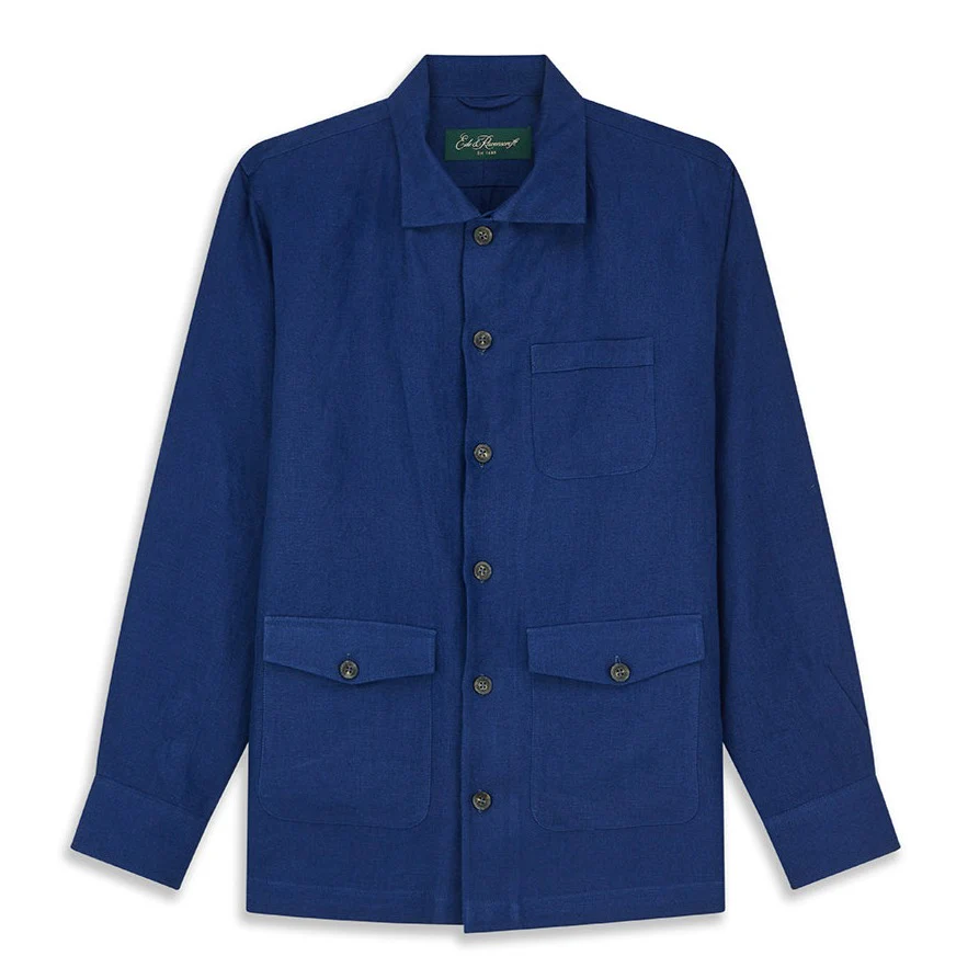 Lynton French Blue Linen Overshirt - Image 2