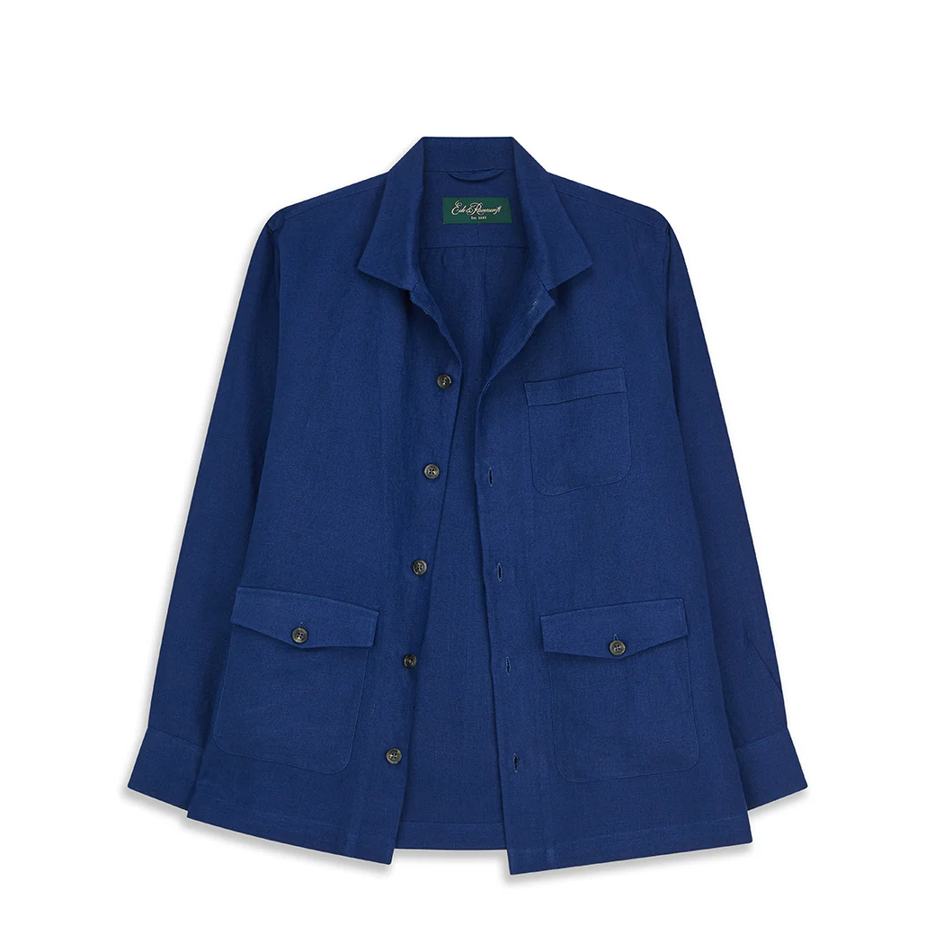Lynton French Blue Linen Overshirt - Image 3