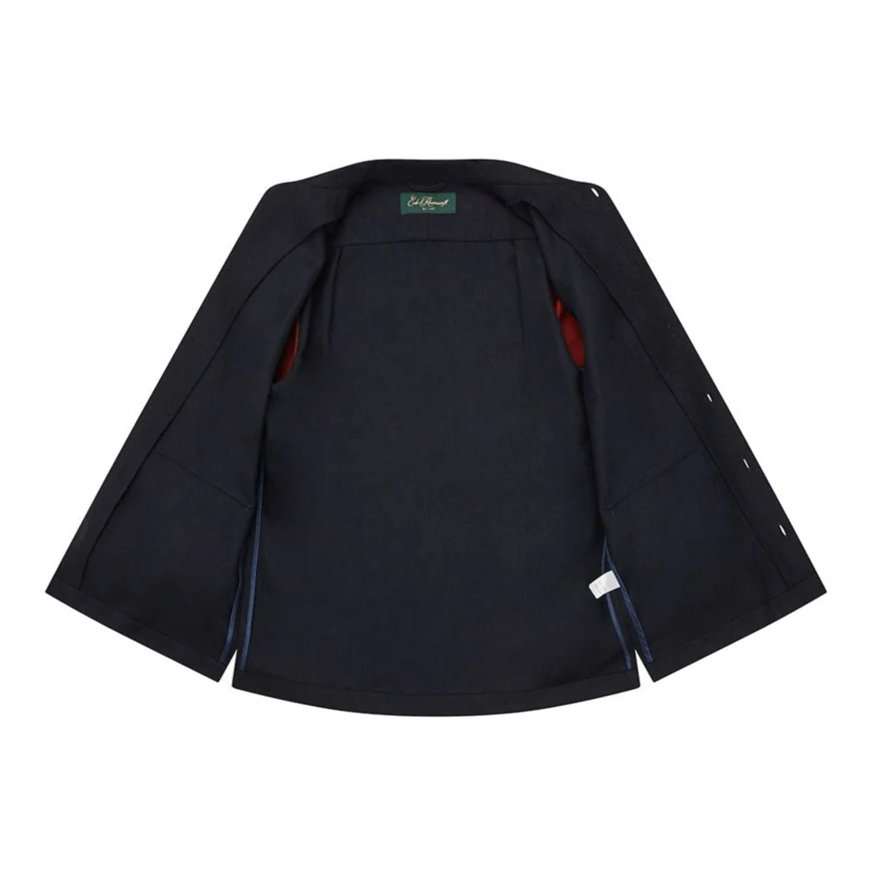 Lynton Navy Herringbone Wool Overshirt - Image 3