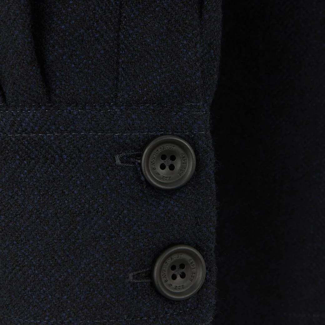 Lynton Navy Herringbone Wool Overshirt - Image 4