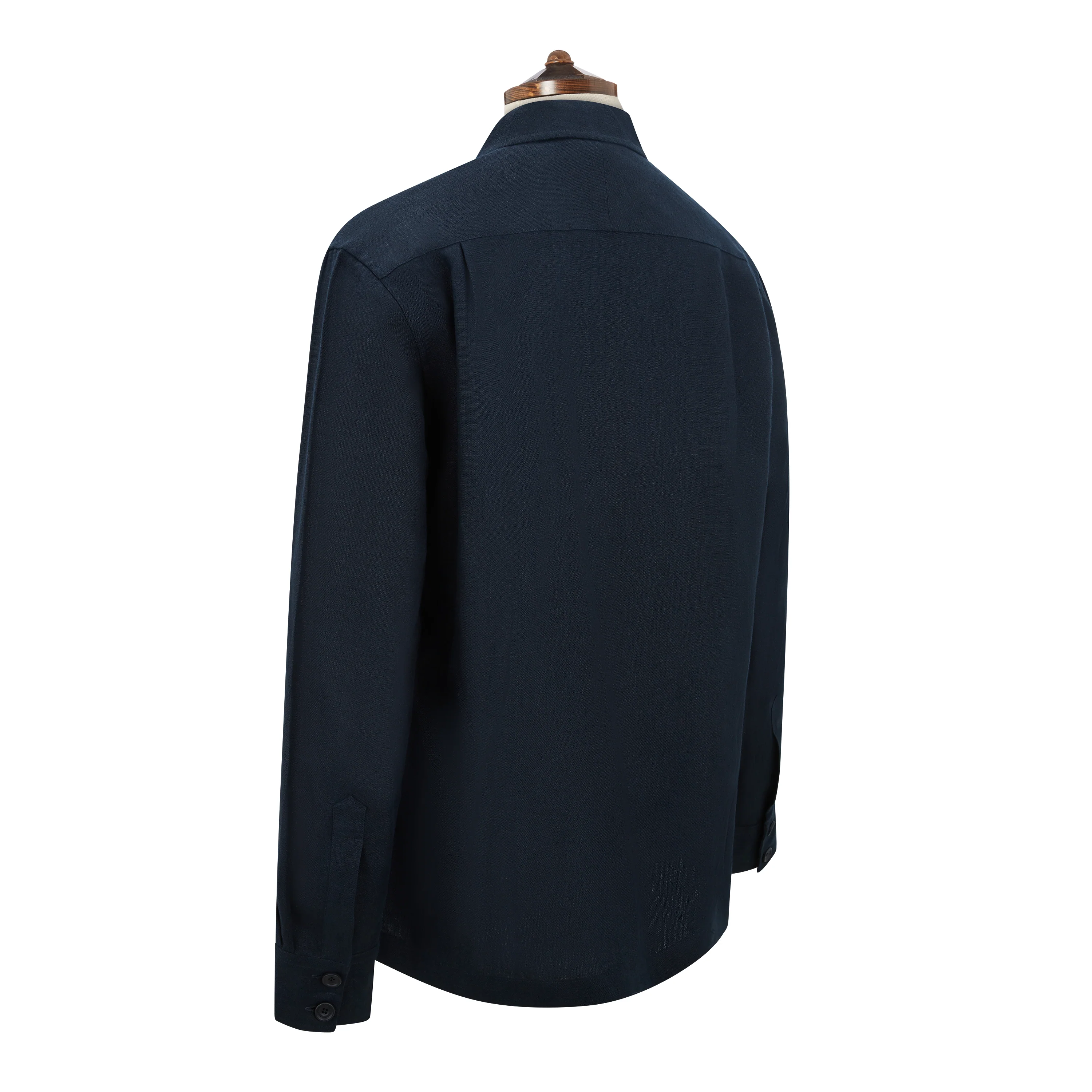 Lynton Navy Linen Overshirt - Image 2