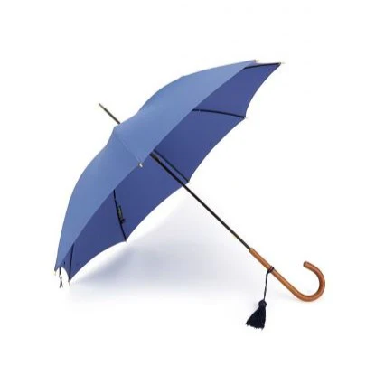Malacca Crook Handle Umbrella Blue