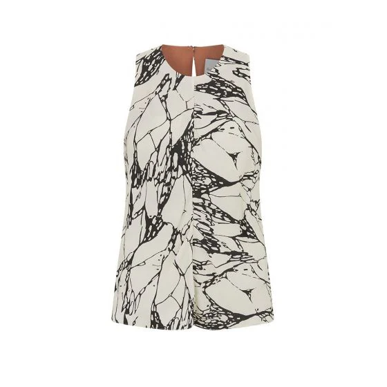 Marble Print Silk Blend Top