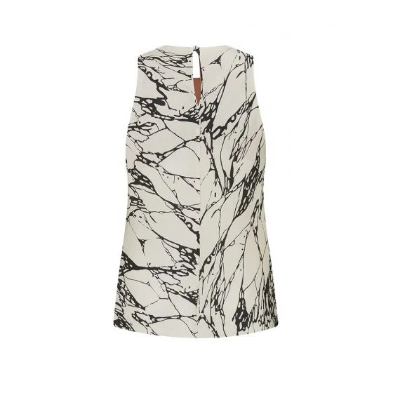 Marble Print Silk Blend Top - Image 2