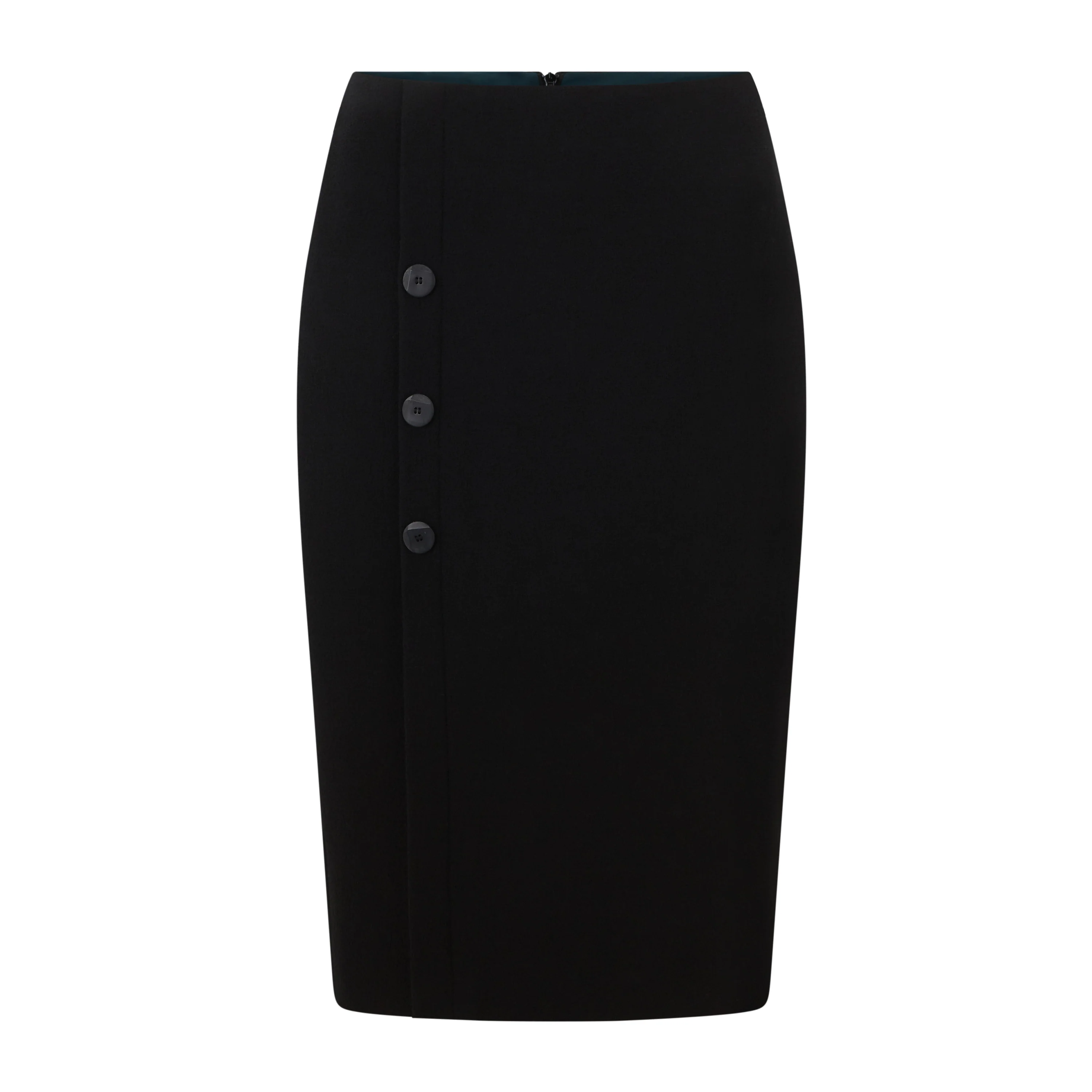 Margot Tailored Wool Button Skirt