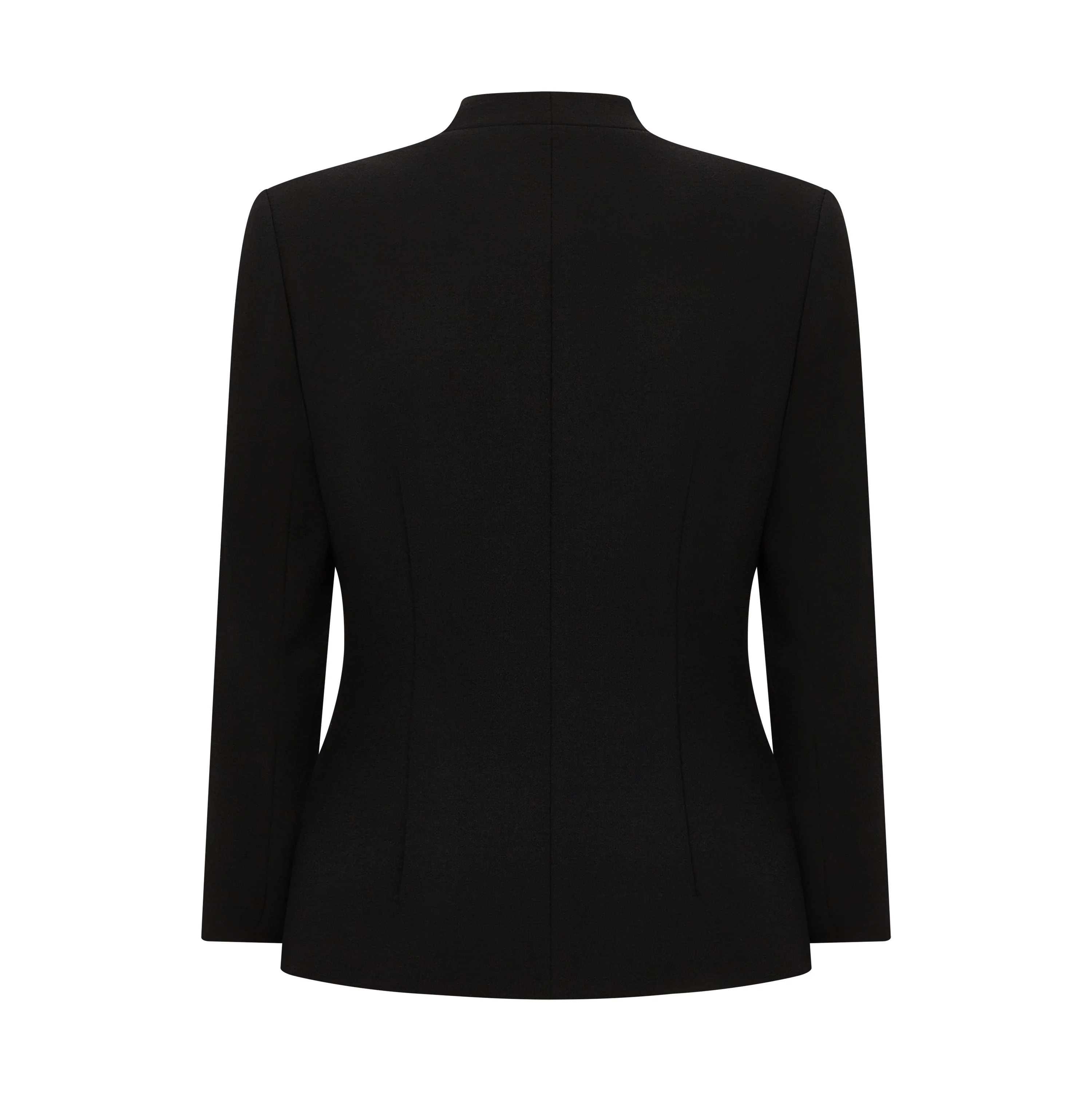 Martha Tailored Wool Crepe Collarless Jacket - Image 2