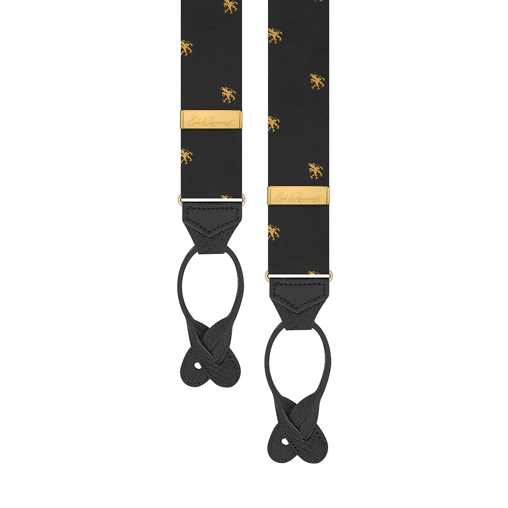 Gray's Inn Crest Black Gold Silk Braces
