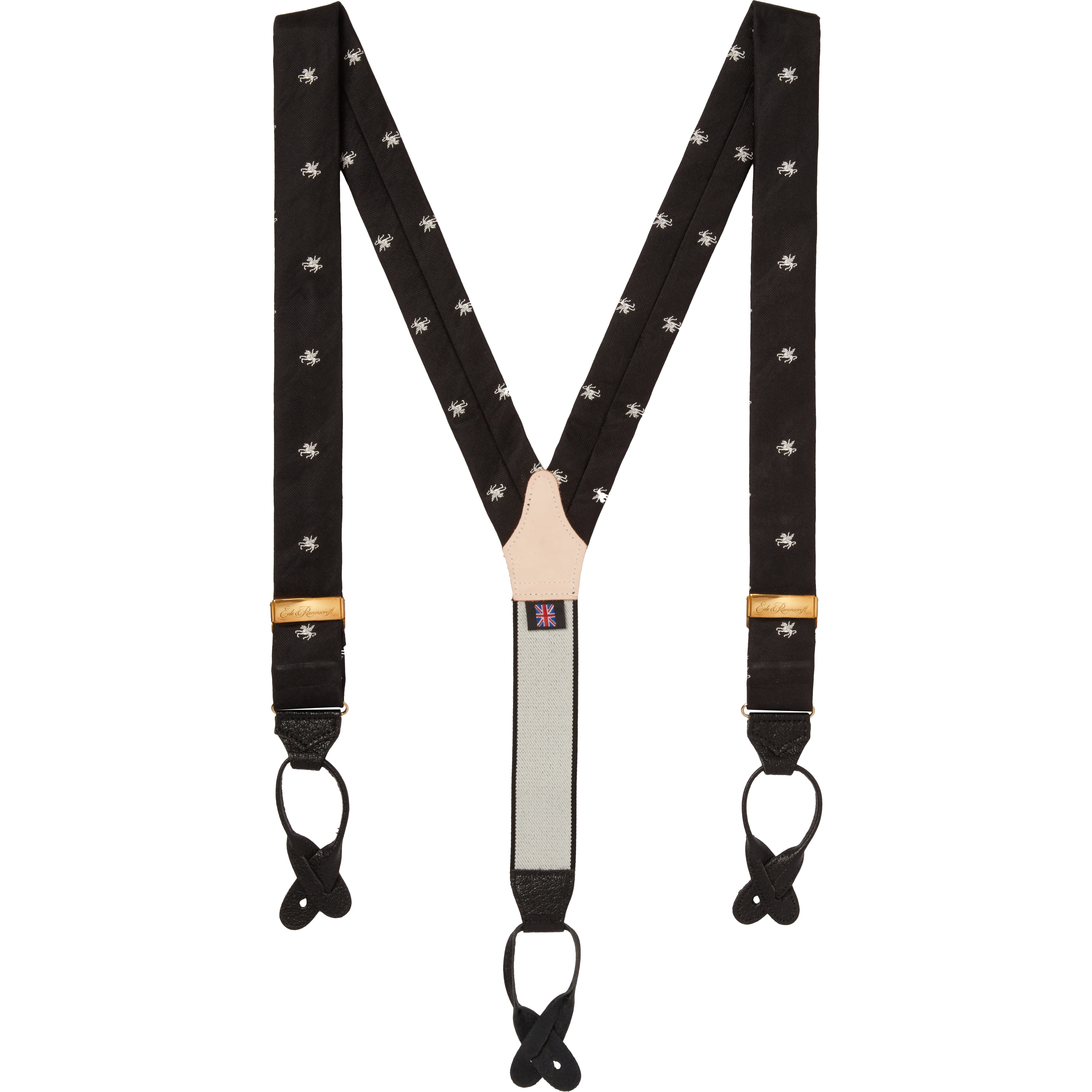 Inner Temple Crest Black Silver Silk Braces - Image 2