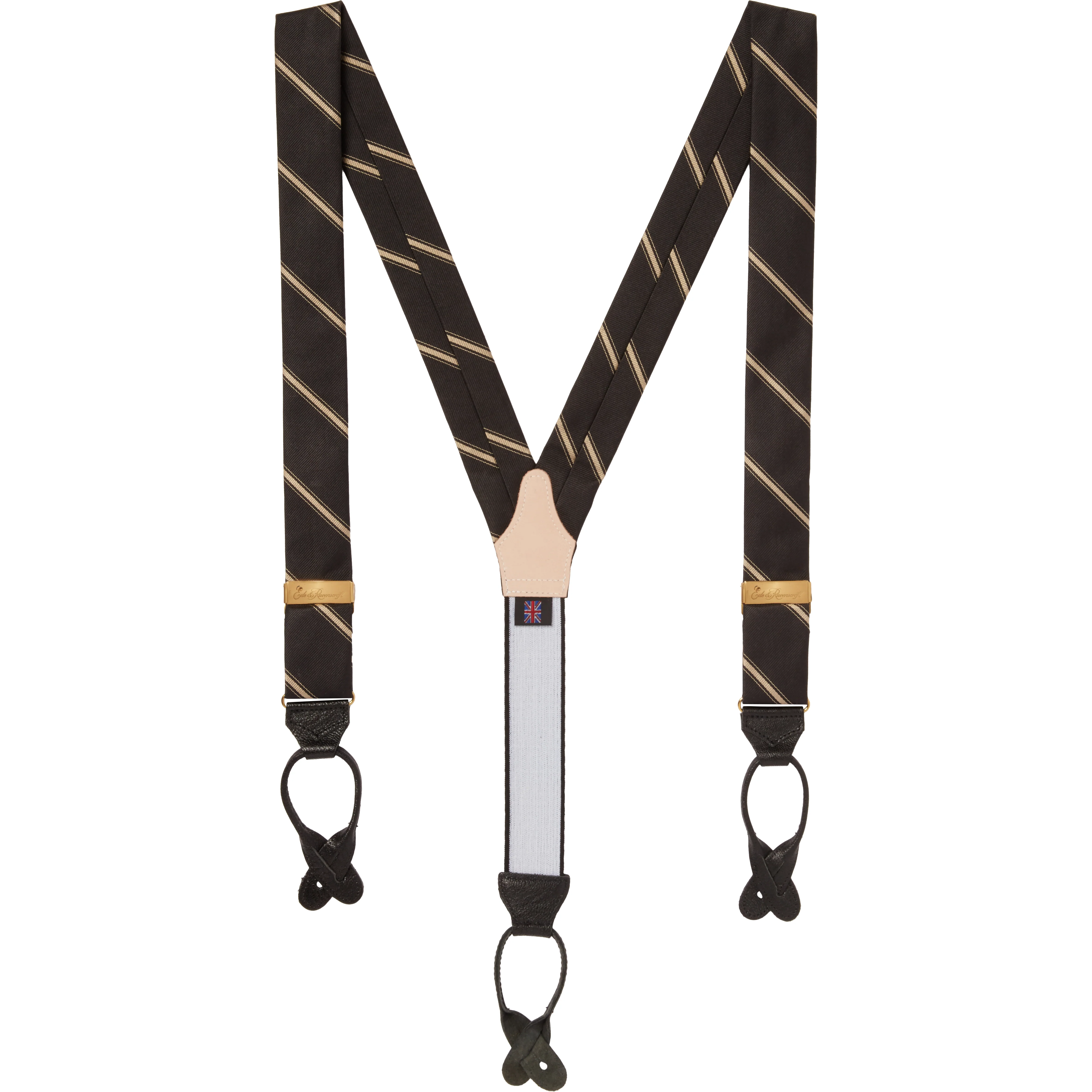 Gray's Inn Stripe Black Gold Silk Braces
