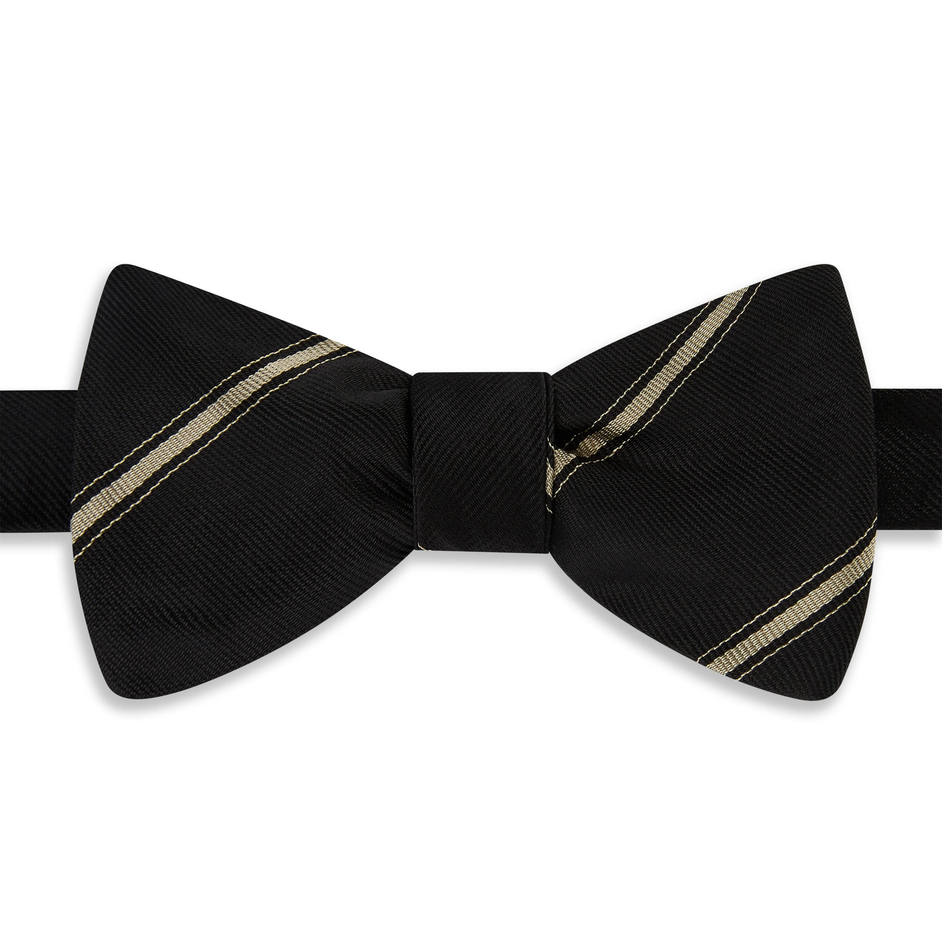Gray's Inn Stripe Black Gold Silk Bow Tie