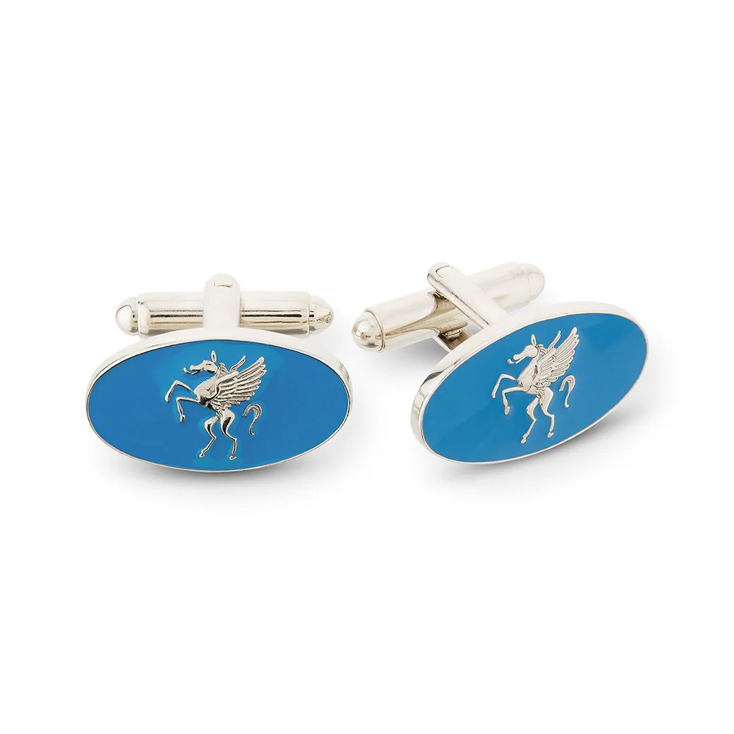 Inner Temple Oval T-Bar Oval Silver Cufflinks