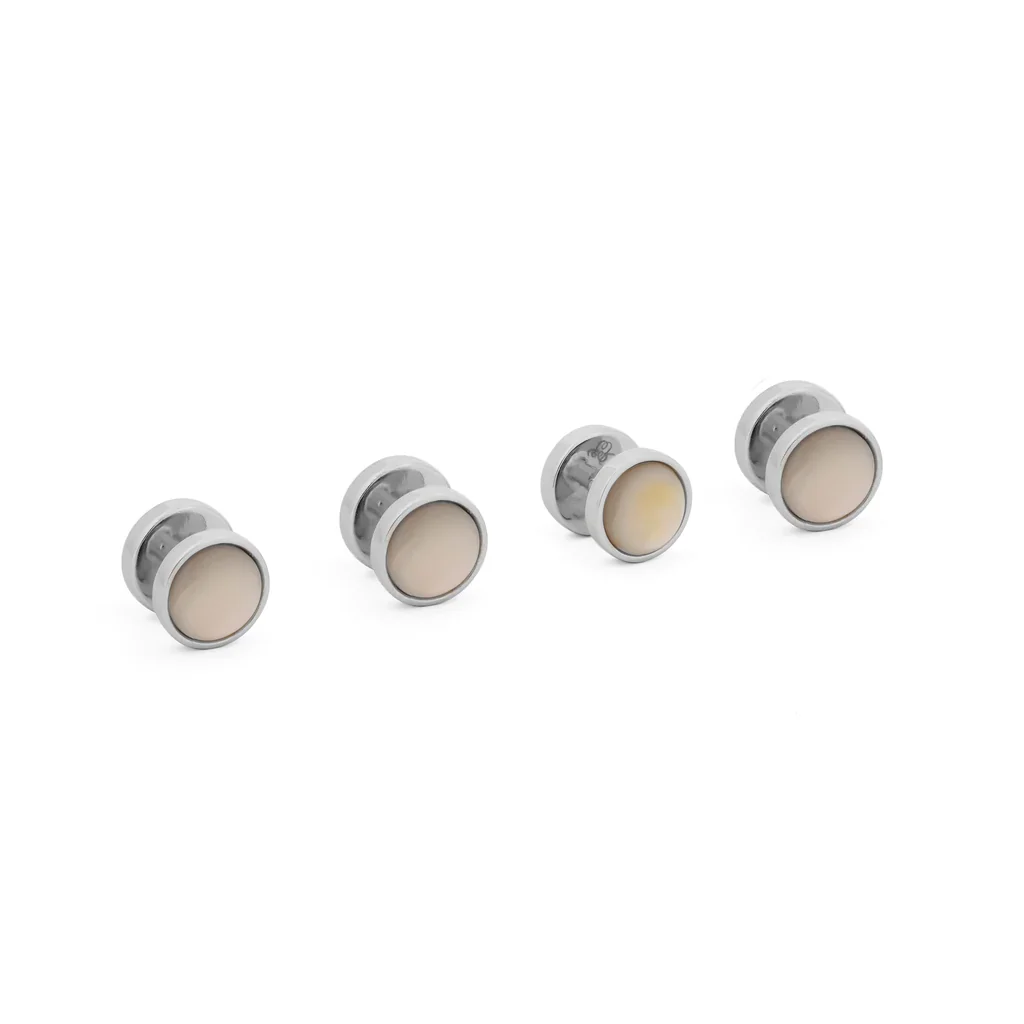Mother of Pearl and Onyx Reversible Shirt Stud Set - Image 2