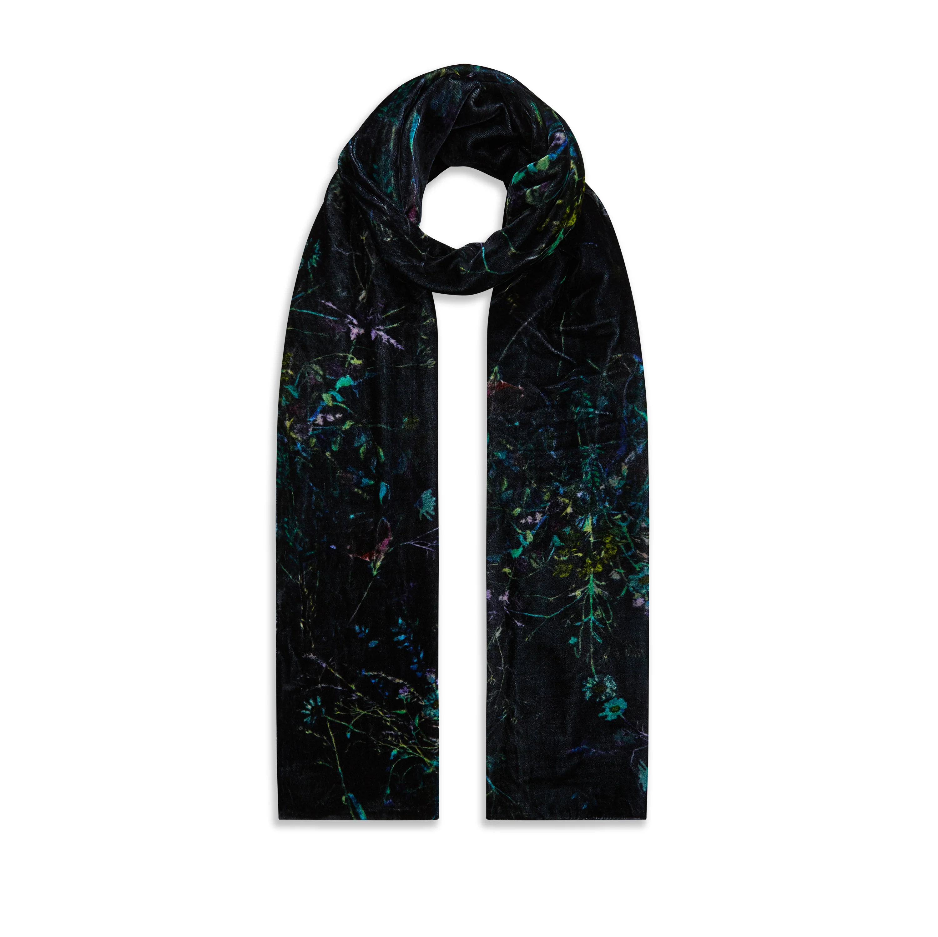 Muffler Gold Leaf Velvet Scarf