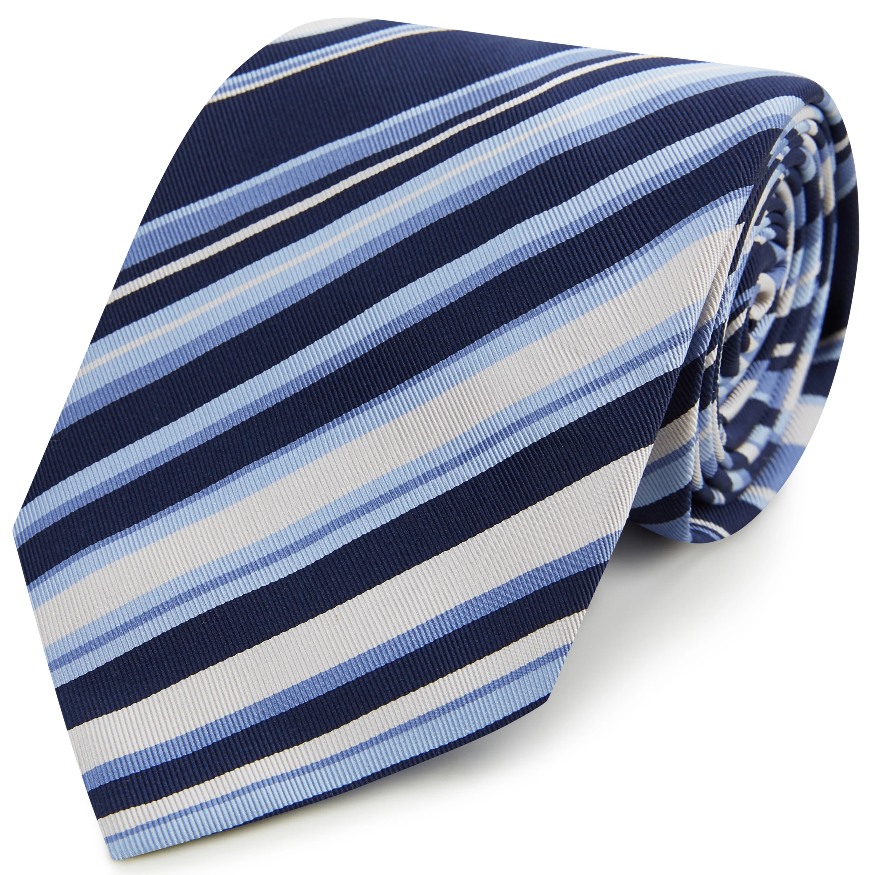 Navy Blue Irregular Woven Silk Tie