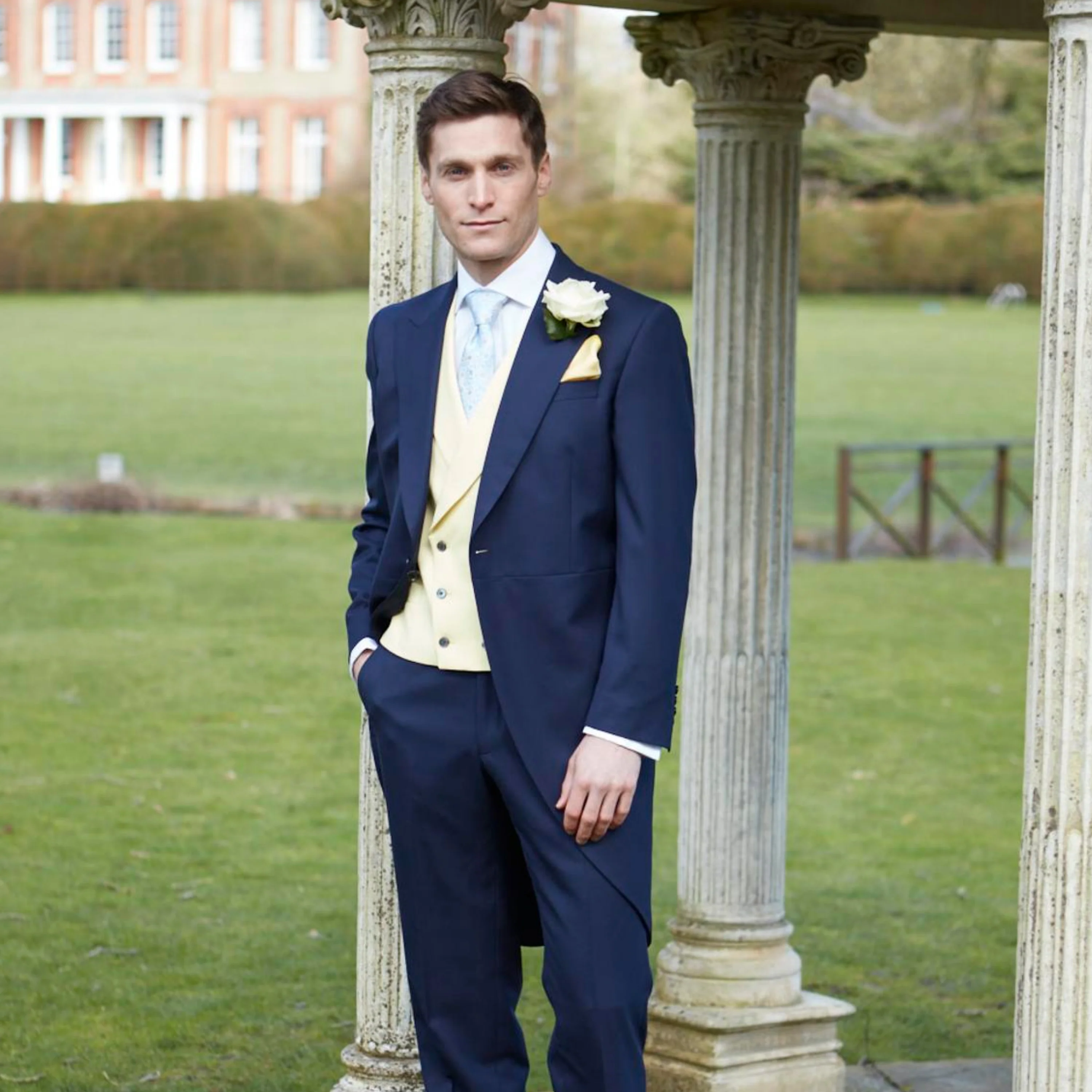 Navy Fine Twill Wool Morning Coat - Image 2