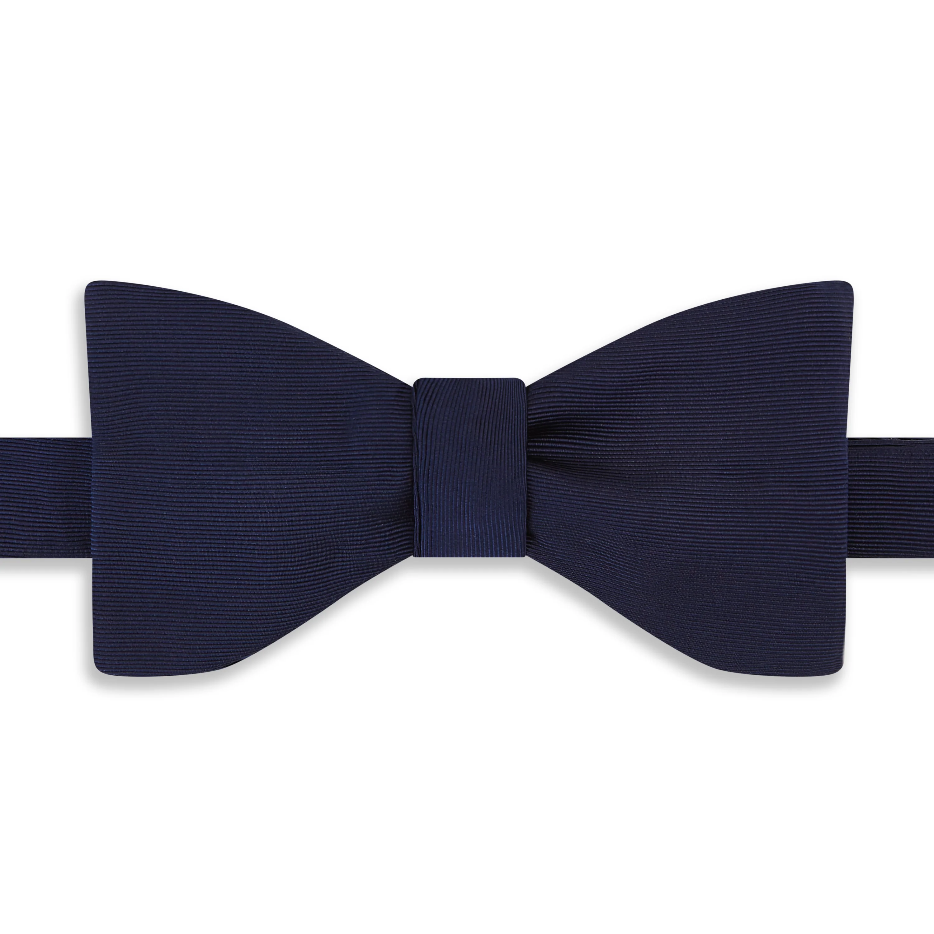 Light Navy Grosgrain Silk Cotton Bow Tie