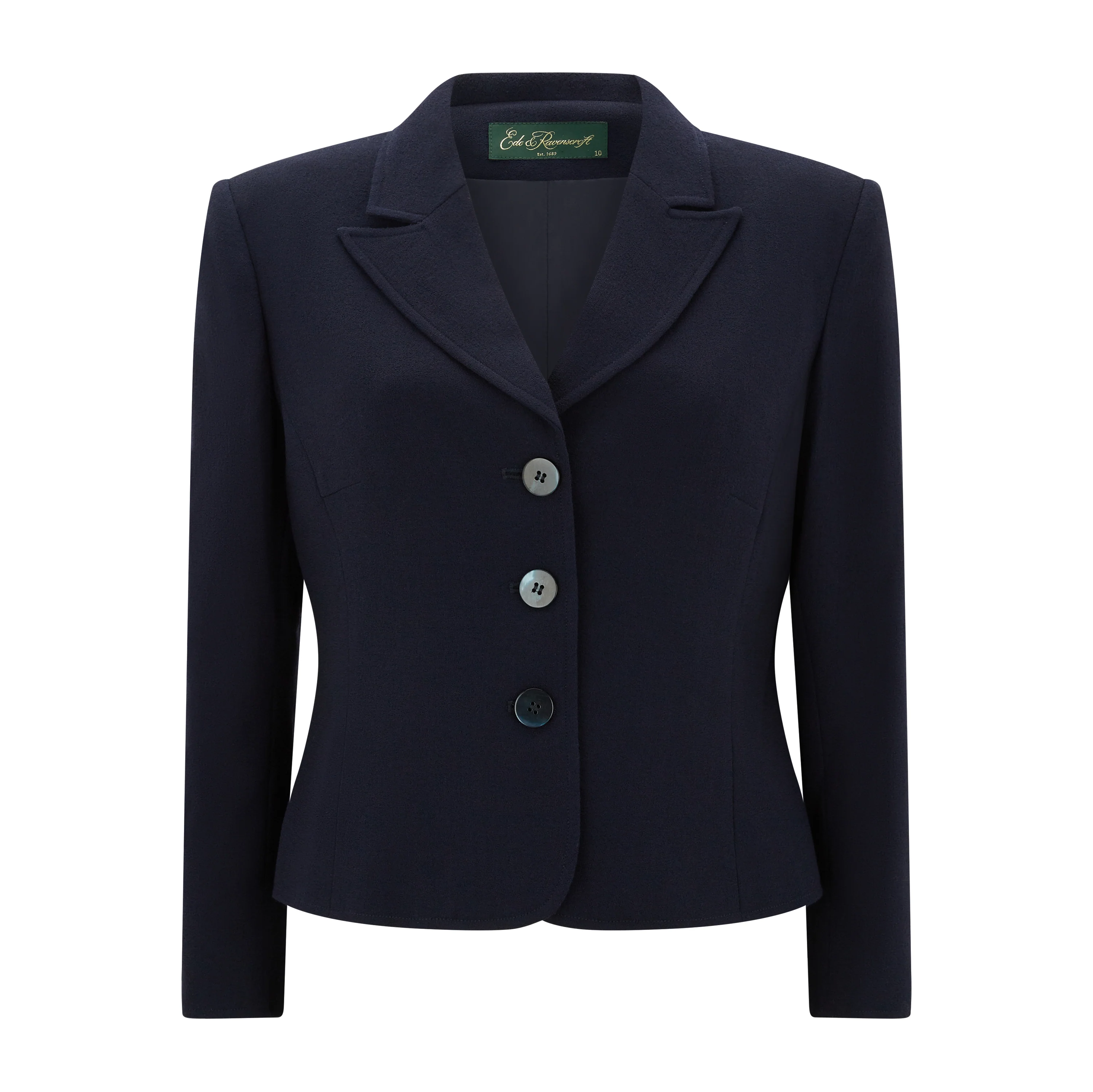 Navy Jennifer Tailored Wool Crepe Jacket