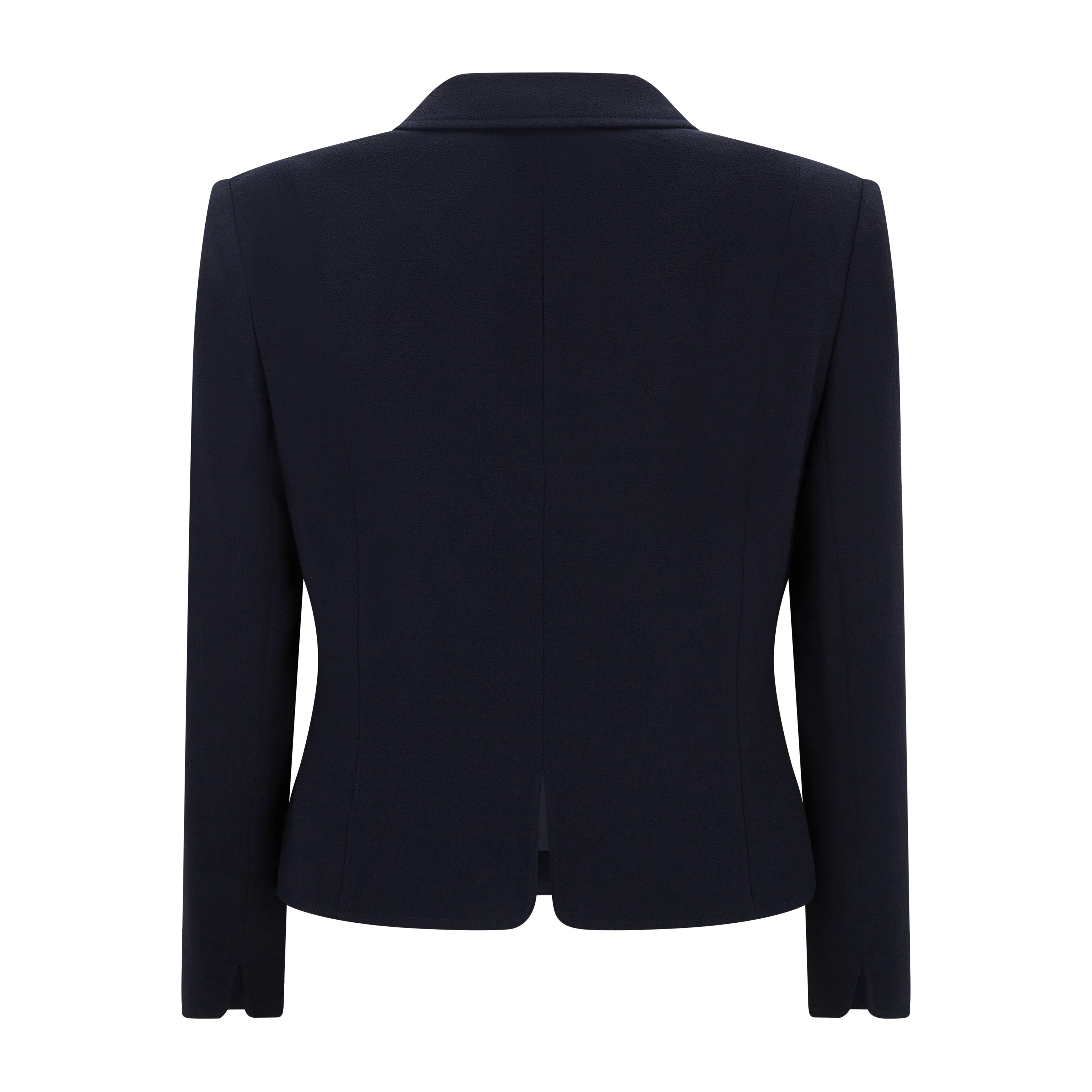 Navy Jennifer Tailored Wool Crepe Jacket - Image 2