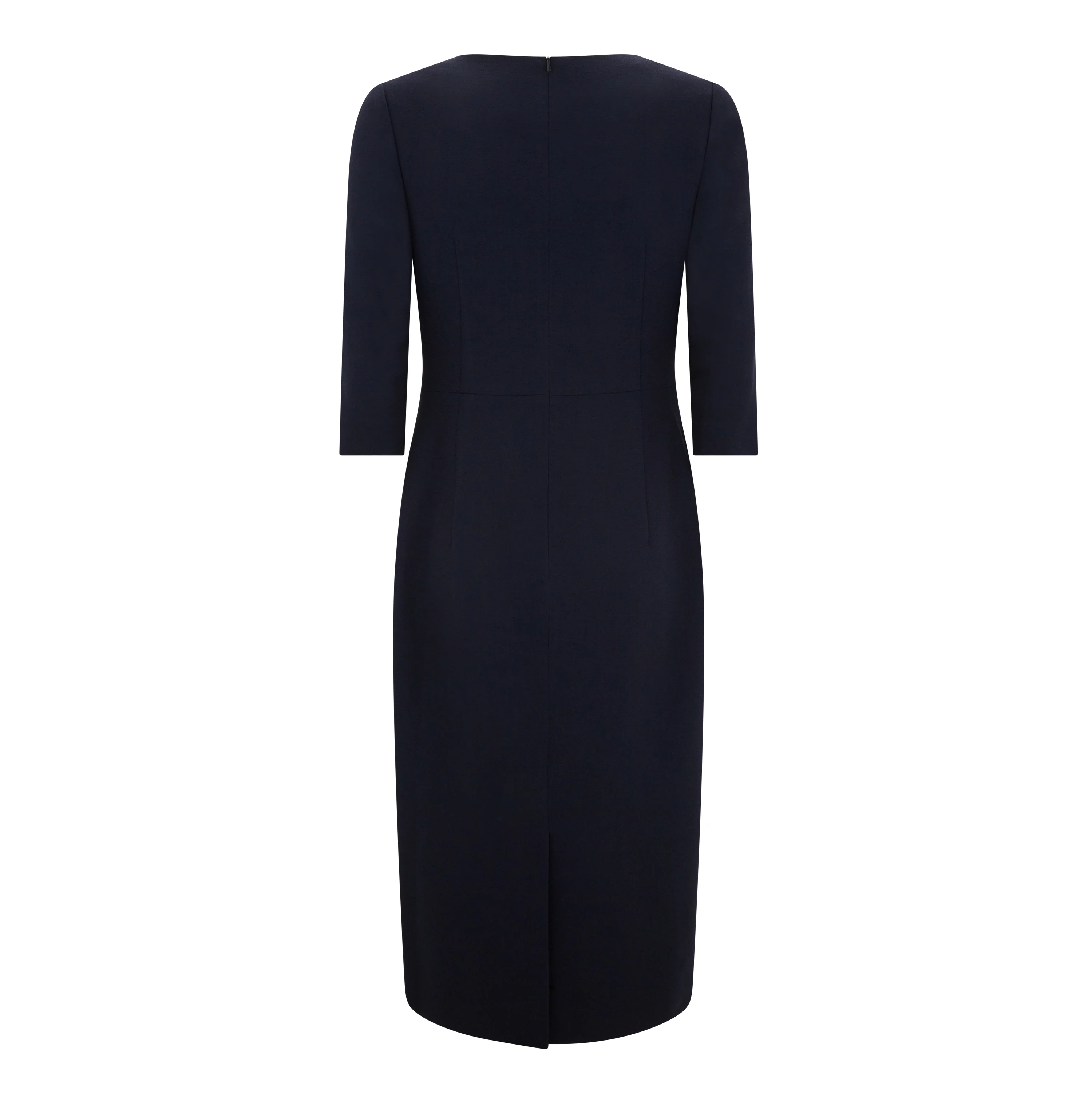 Navy Joy Tailored Wool Crepe Dress - Image 2