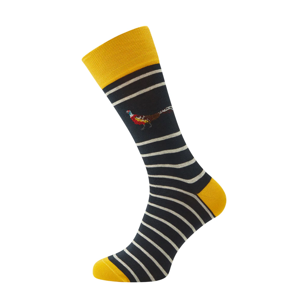 Navy Sutton Pheasant Cotton Socks