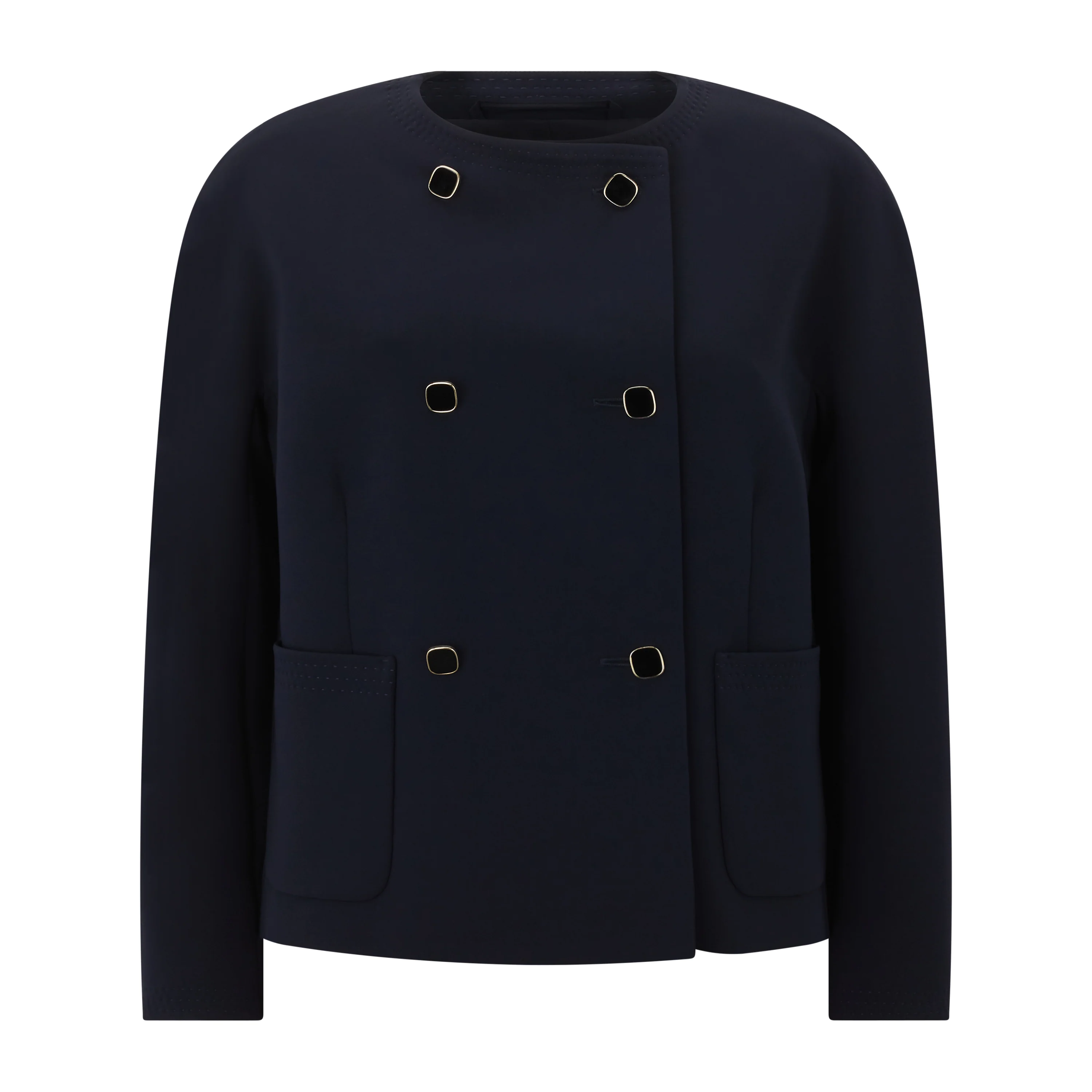 Ombrosa Tailored Cady Double Breasted Jacket Navy