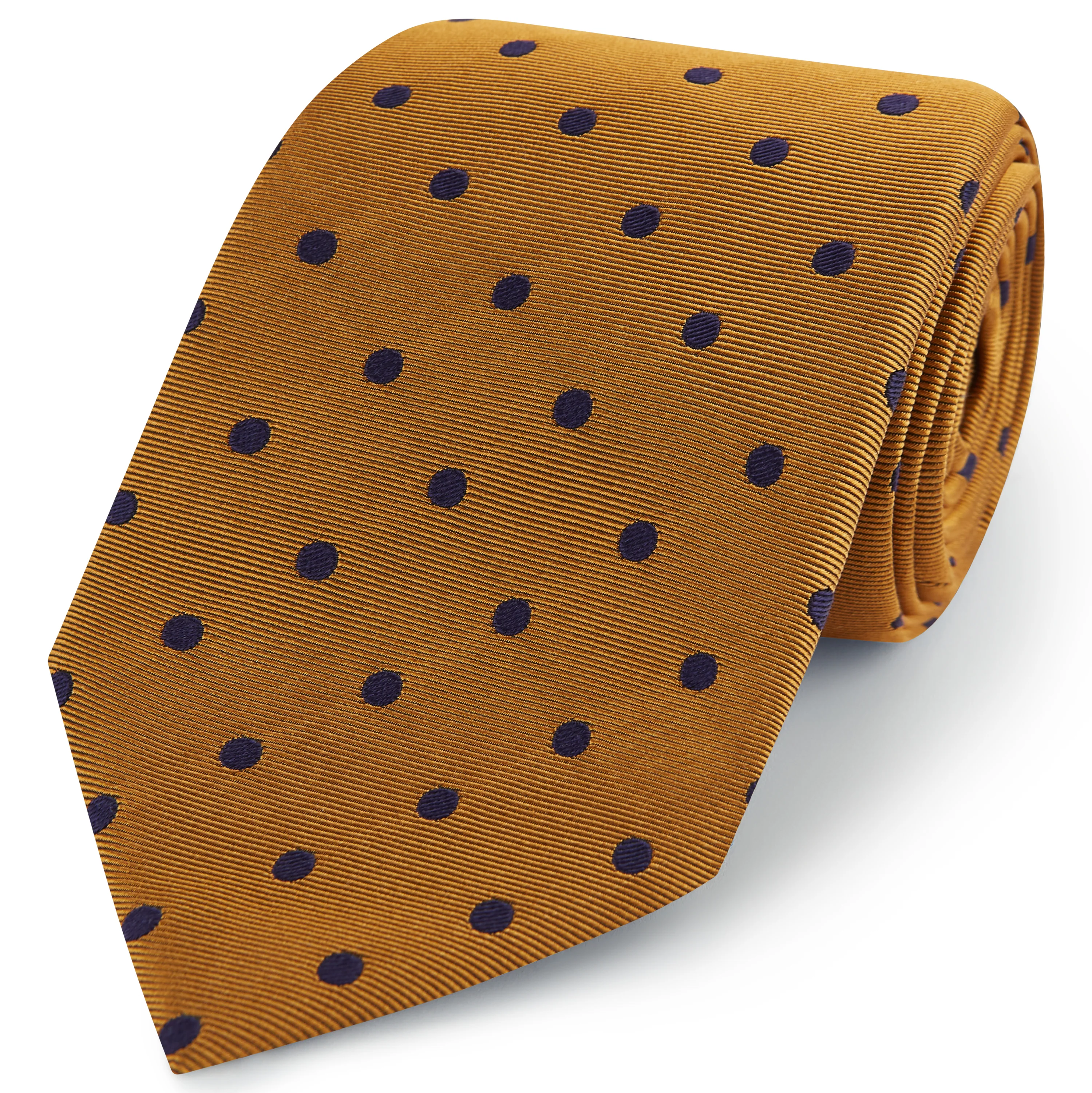 Orange Navy Churchill Spot Woven Silk Tie
