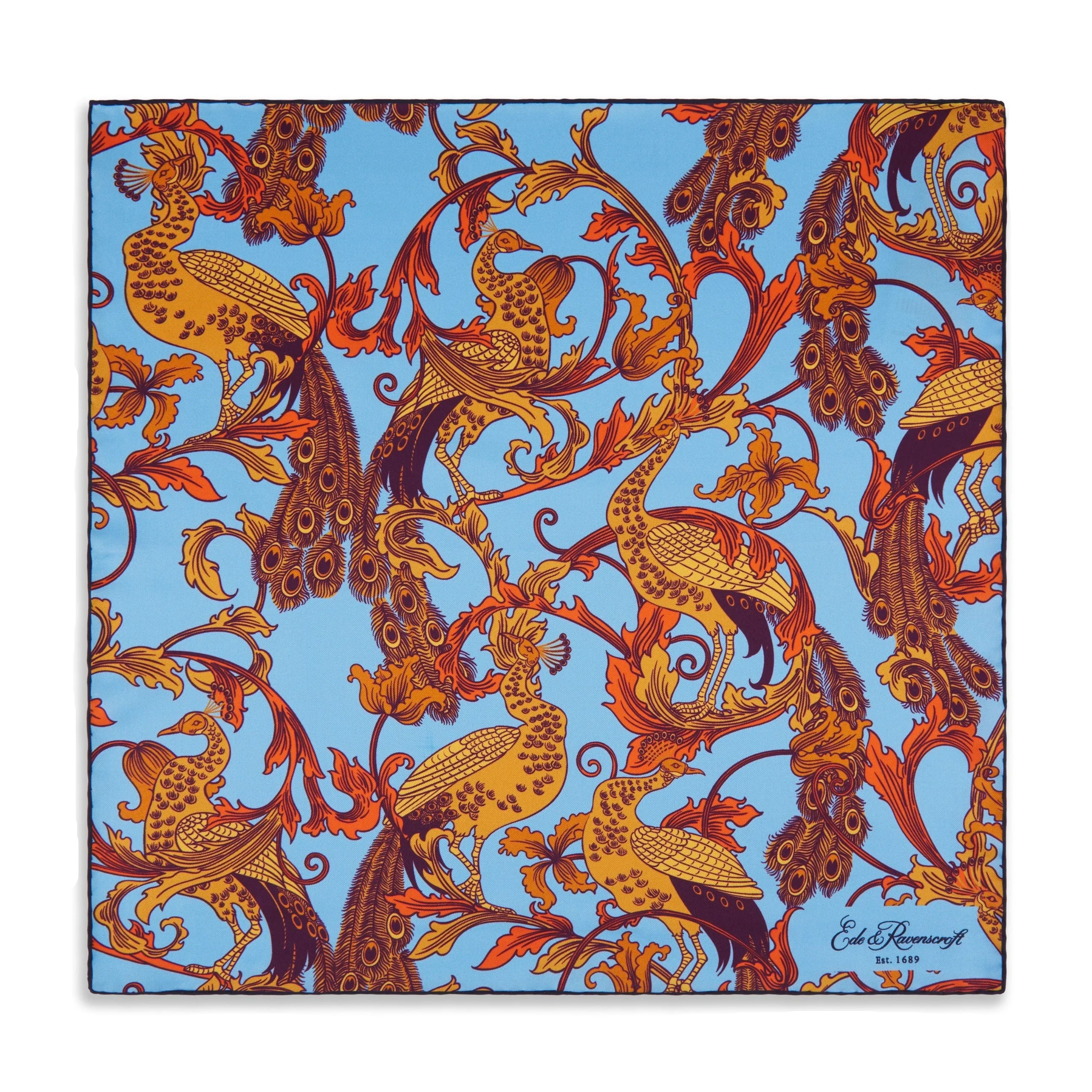 Orange Peacock Vine Pocket Square - Image 2