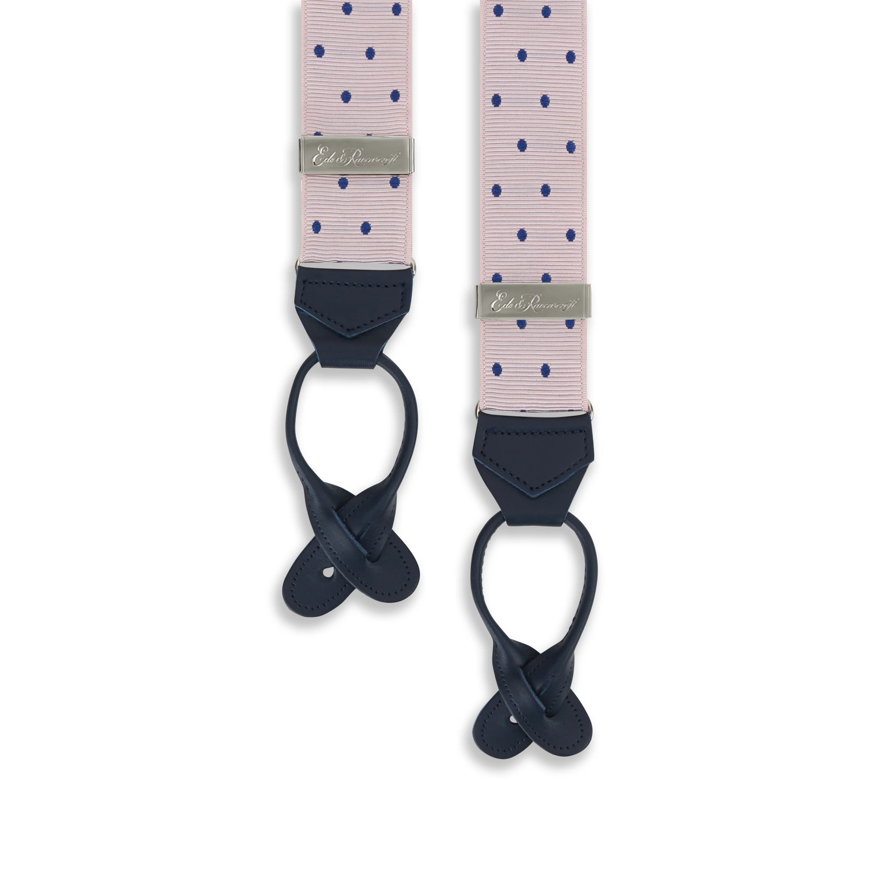 Pink and Navy Webbed Spot Braces