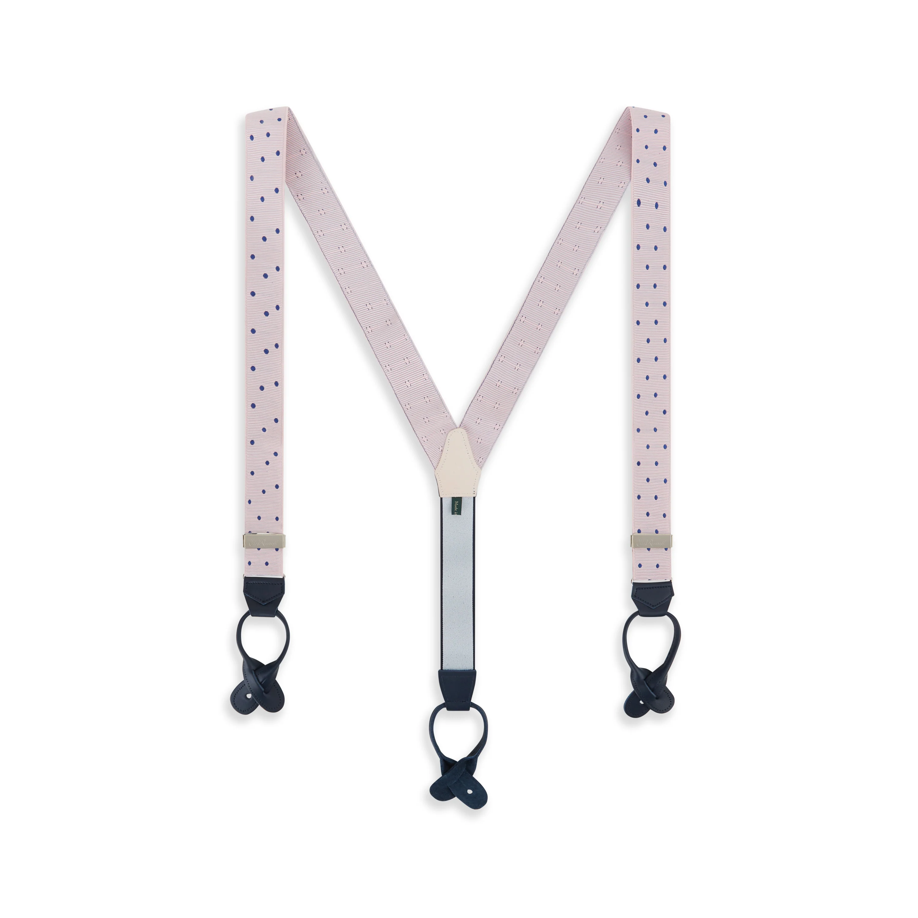 Pink and Navy Webbed Spot Braces - Image 2