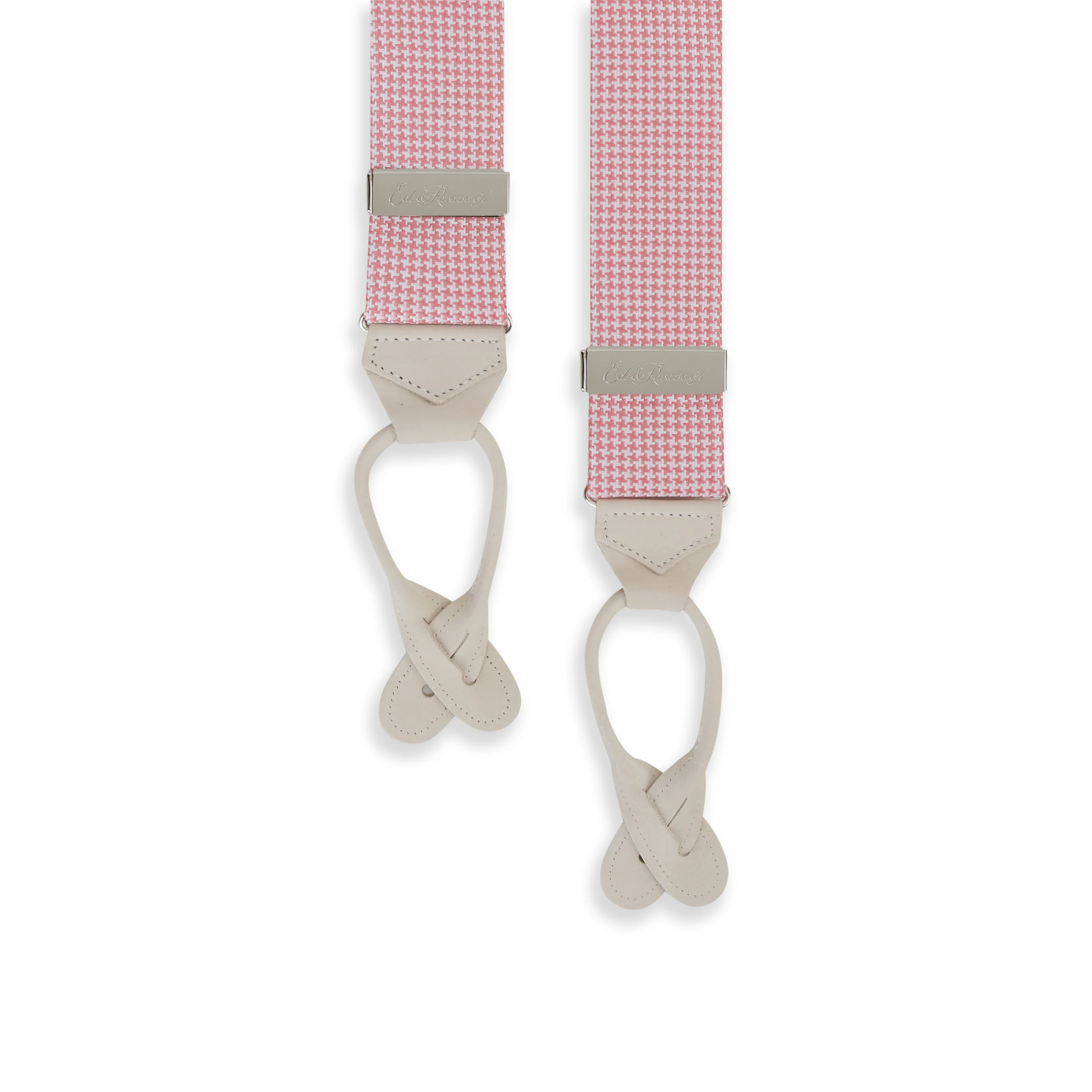 Pink and White Houndstooth Silk Brace