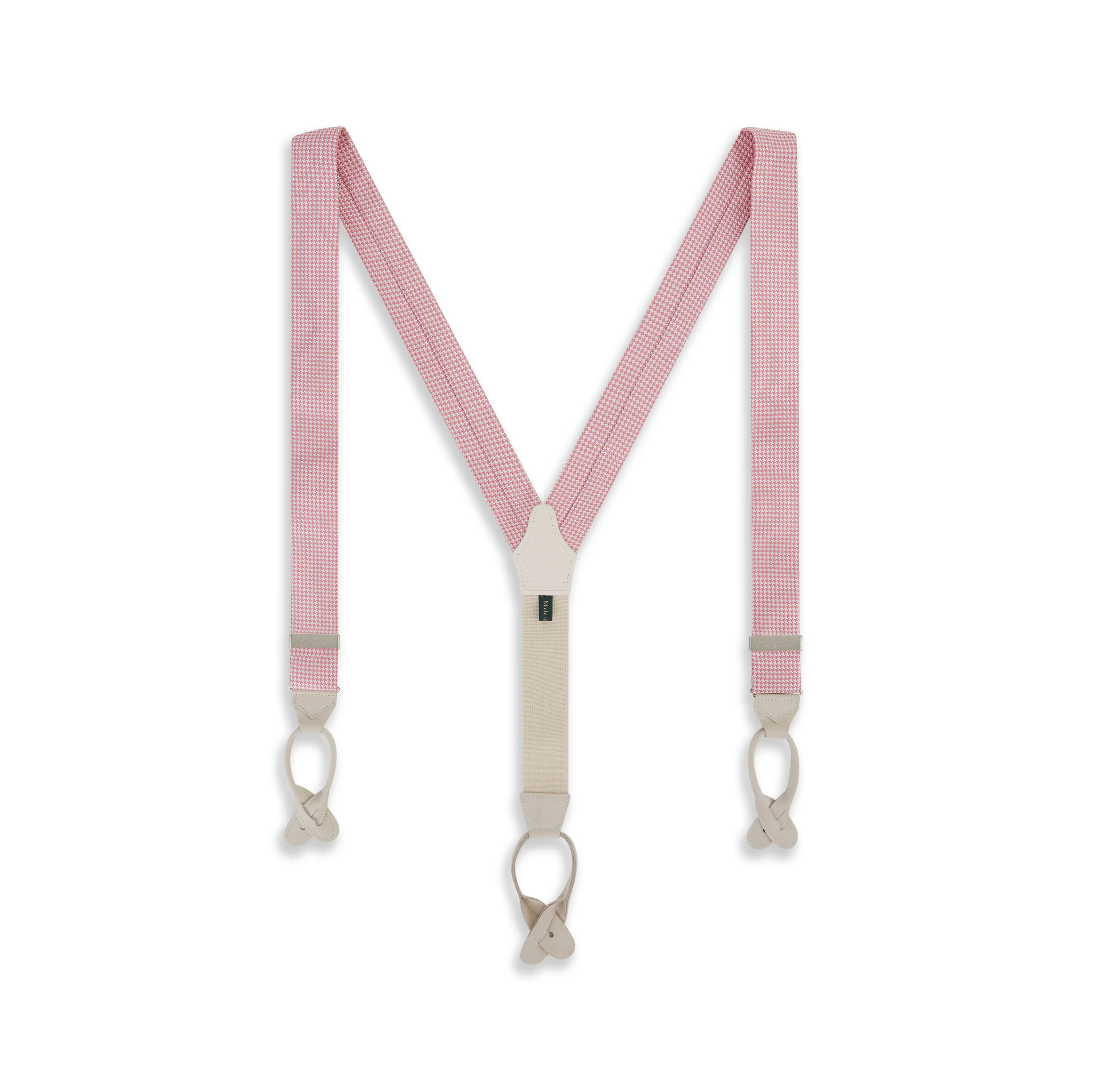 Pink and White Houndstooth Silk Brace - Image 2