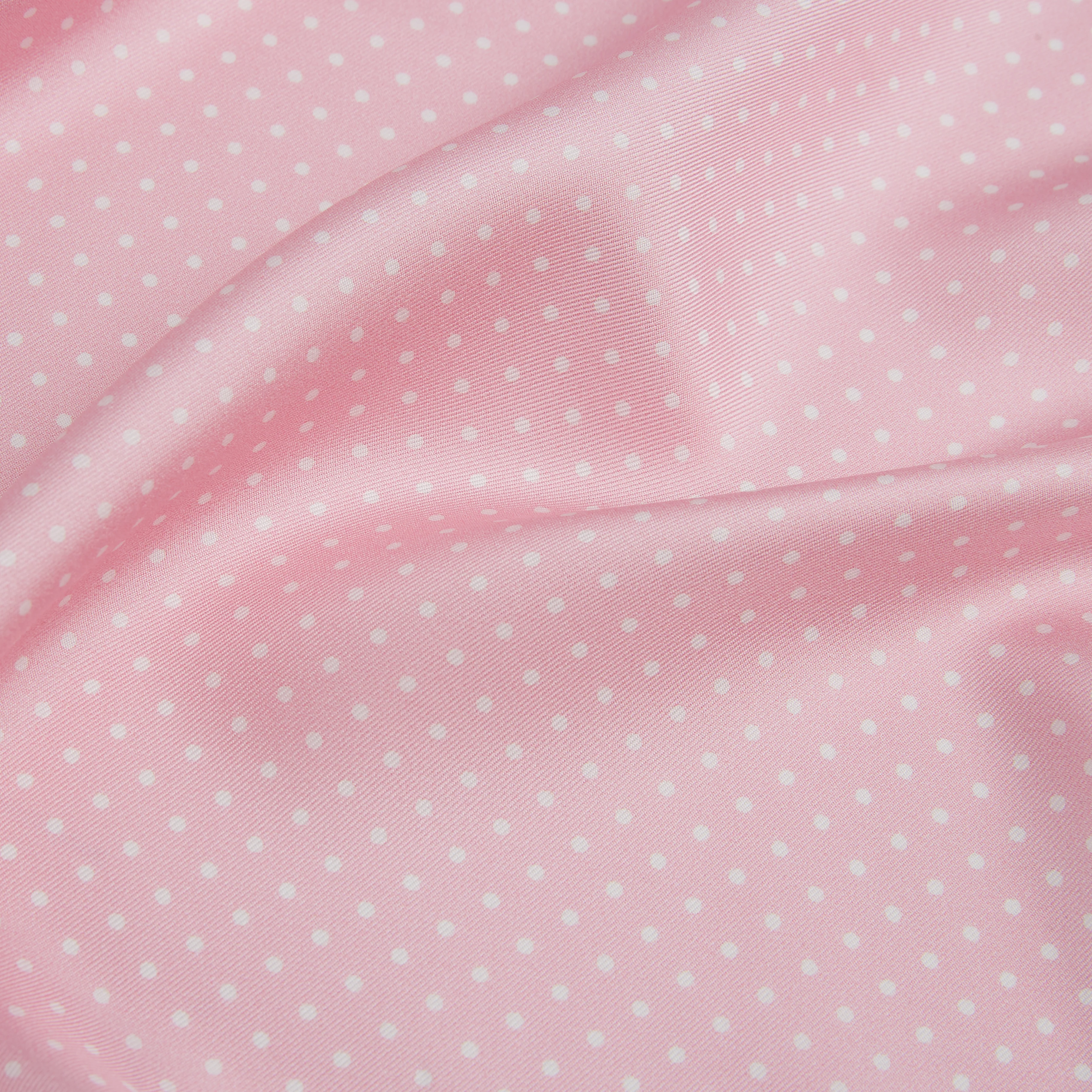 Pink and White Micro Spot Printed Silk Pocket Square - Image 2