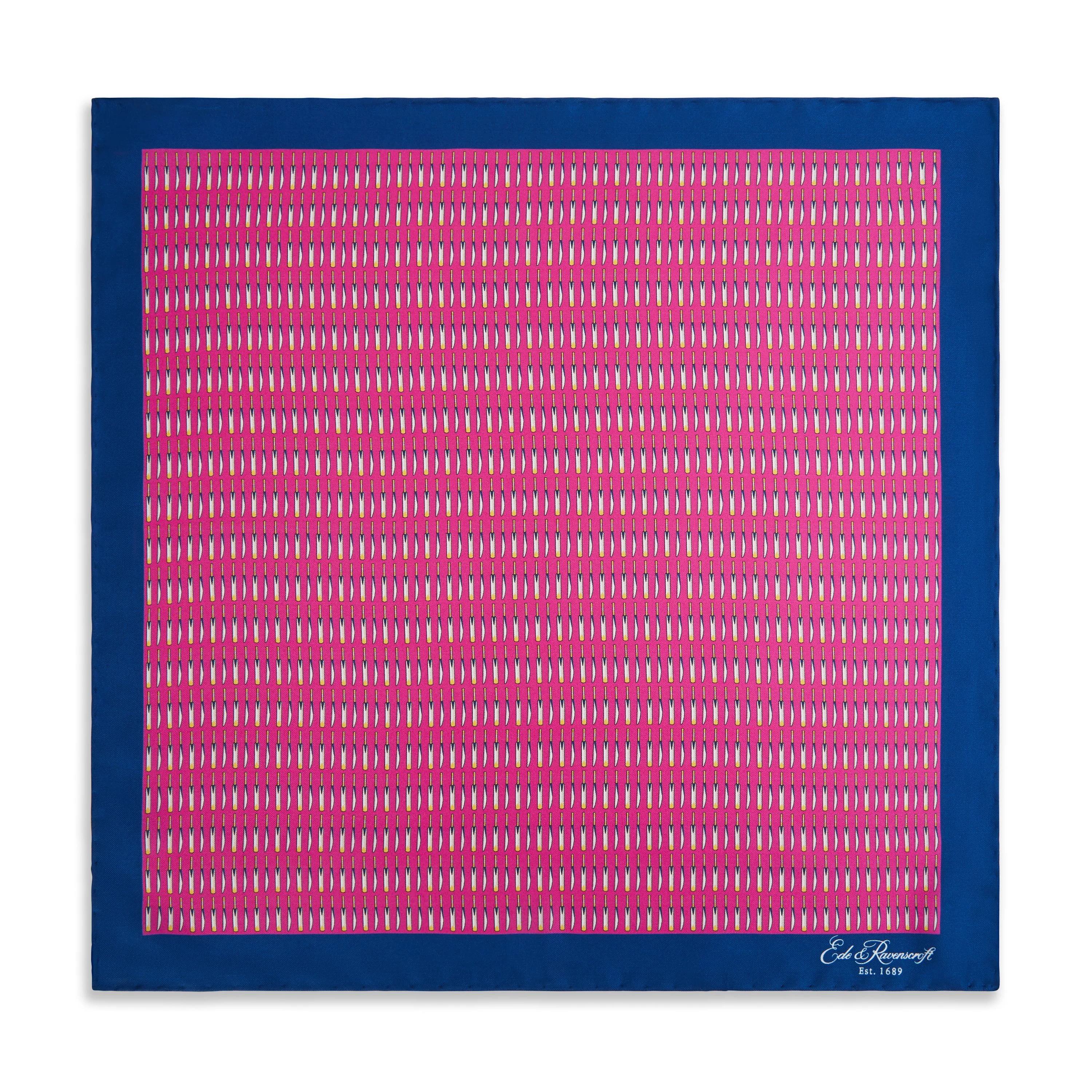 Pink Cricket Silk Pocket Sqaure - Image 2